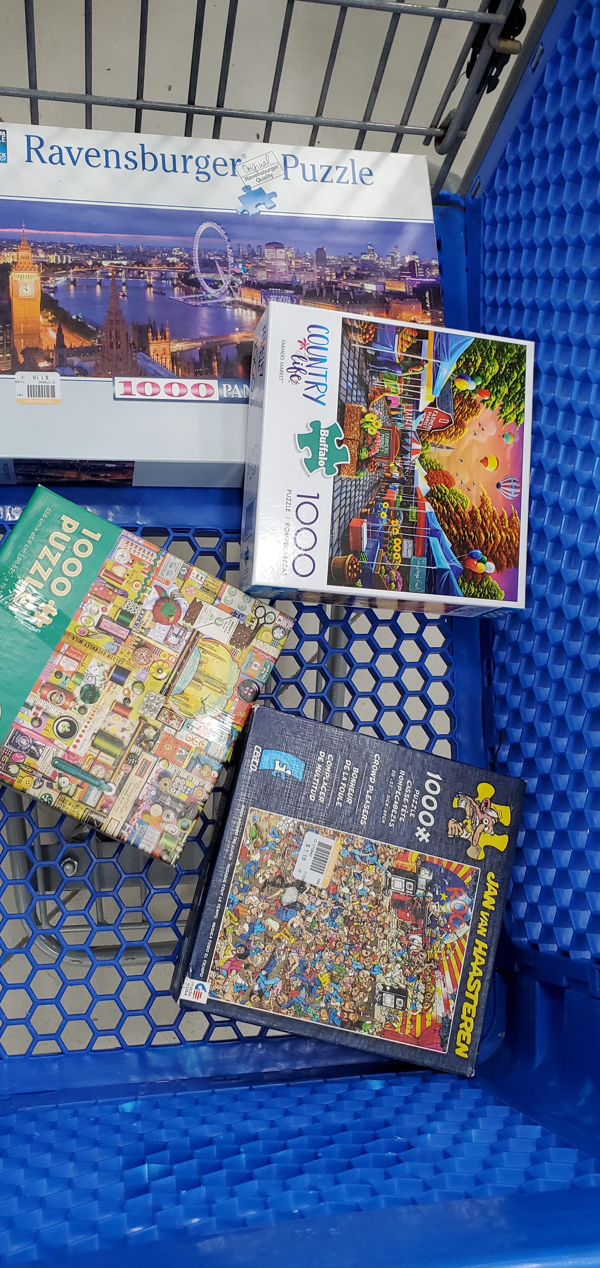 There are always good finds at Goodwill. 1 each too! r/Jigsawpuzzles