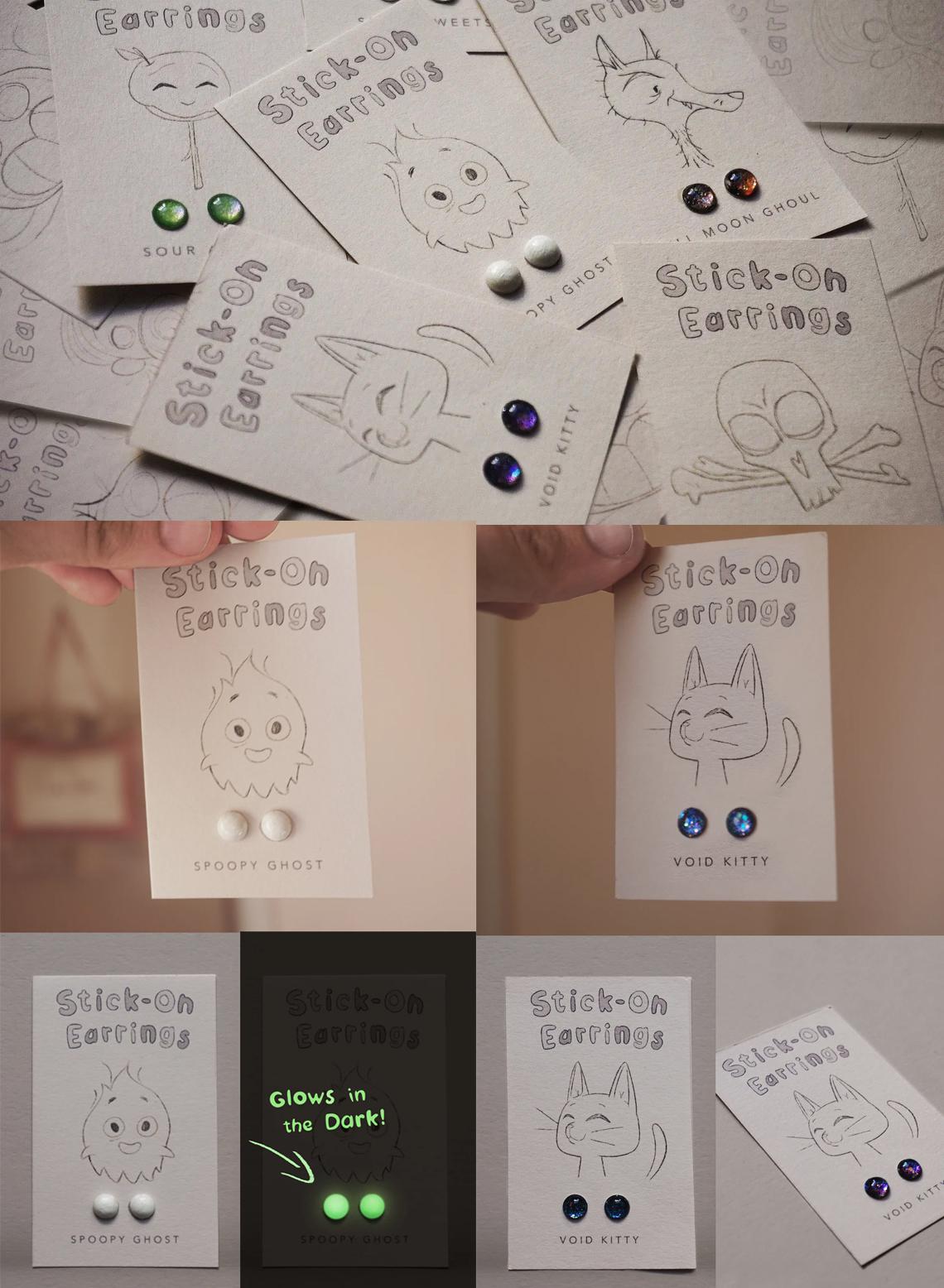 I made some stickonearrings as an alternative trickortreat gift