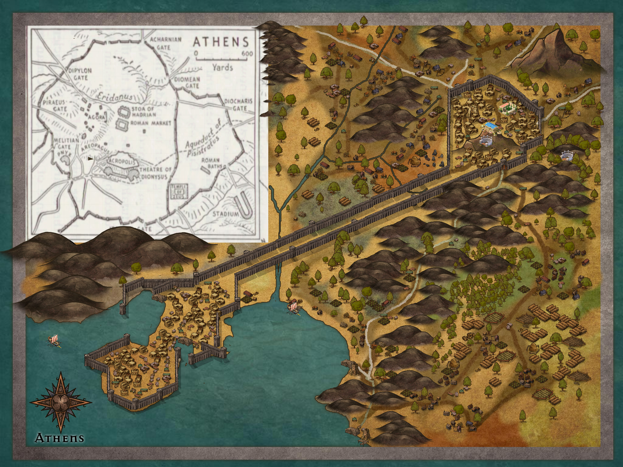 Ancient Greece Map Fantasy Ancient Athens Fantasy Map greece