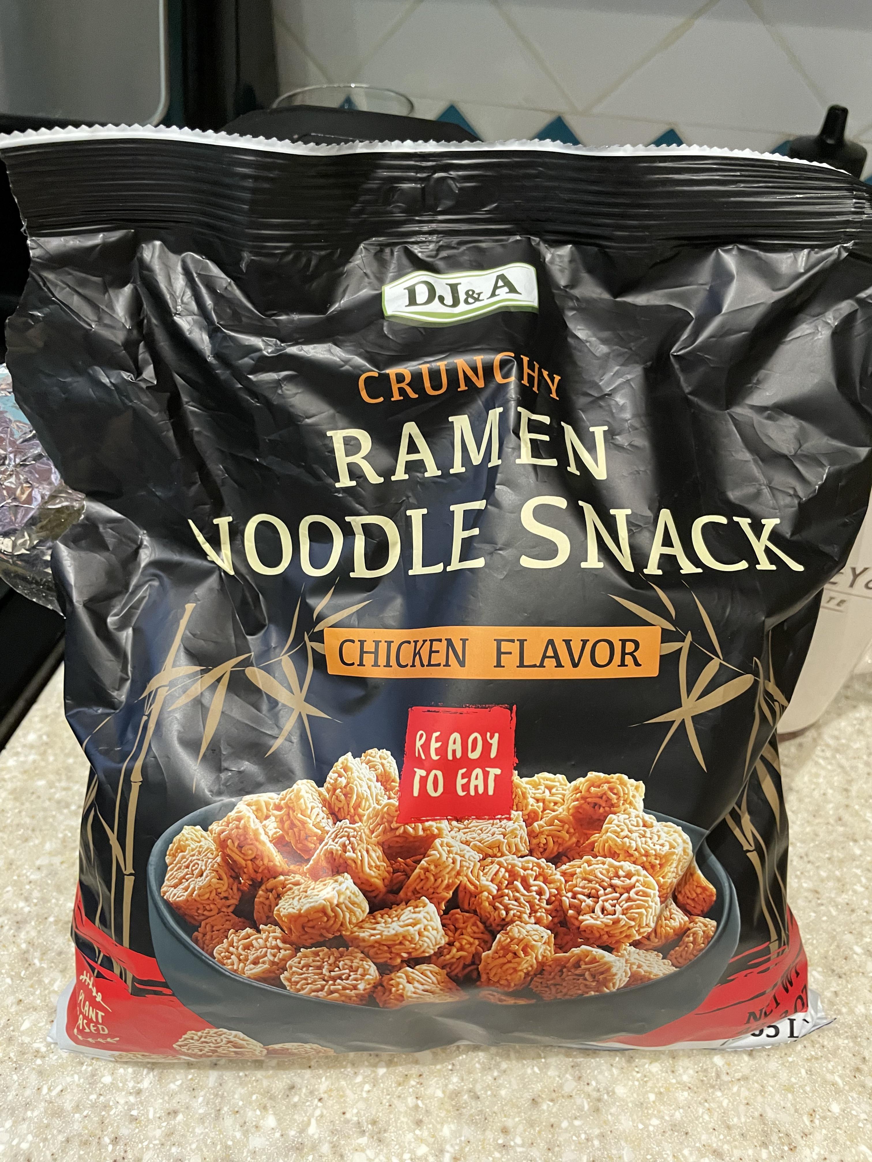 Literally mini dried ramen bites with cup noodle chicken flavoring
