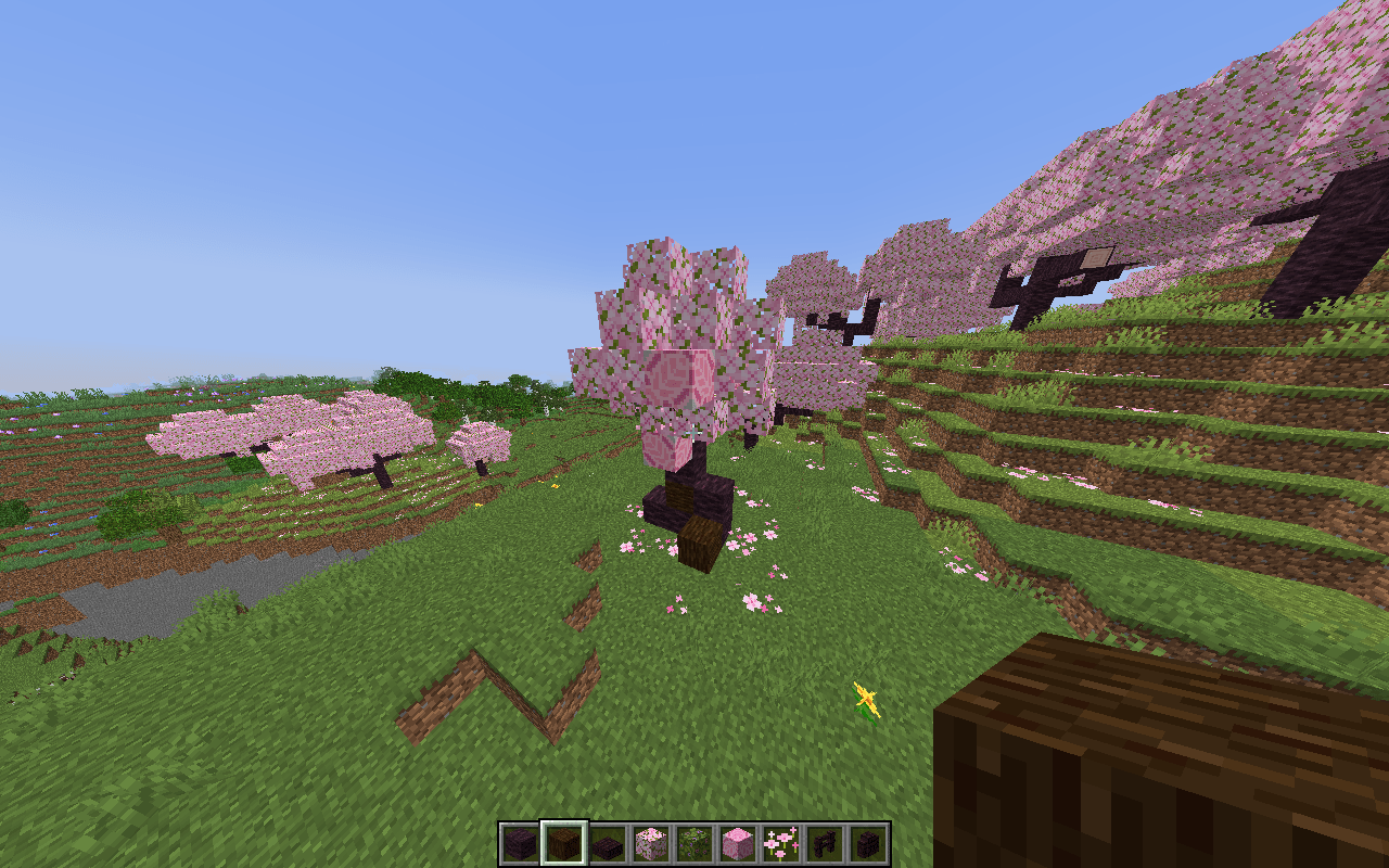 My first Cherry Blossom tree on Minecraft : r/Minecraftbuilds