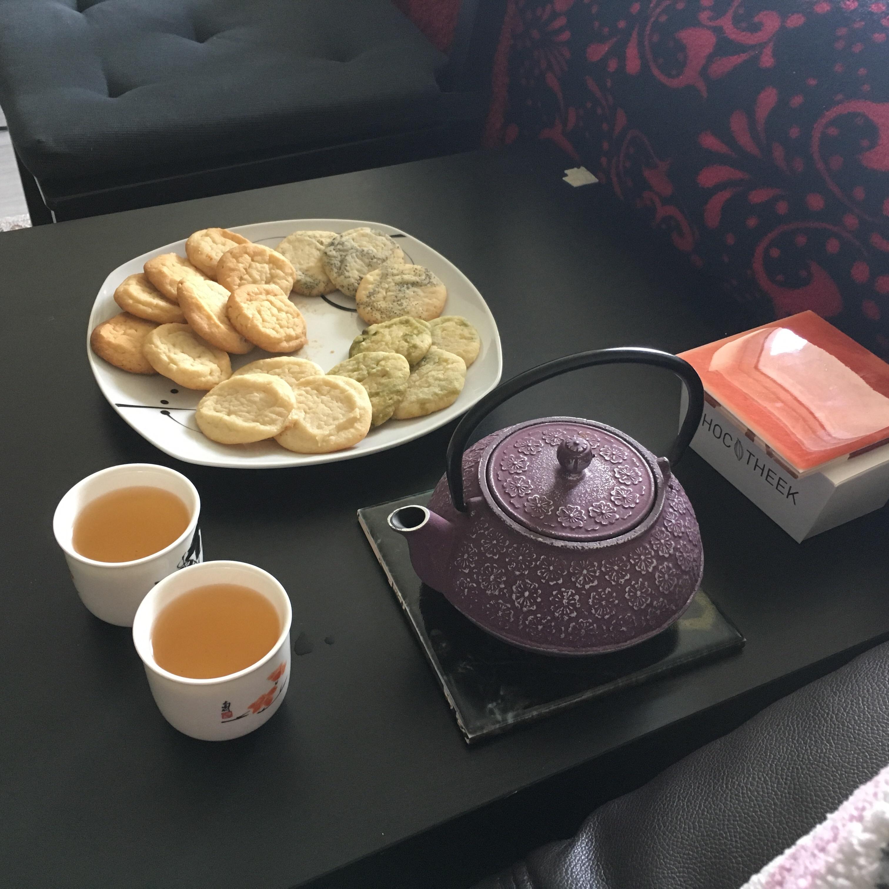 [Homemade] Black Tea & Matcha Cookies with Tea r/food