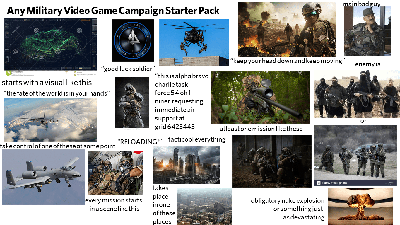 Any military video game story mode starter pack r/starterpacks