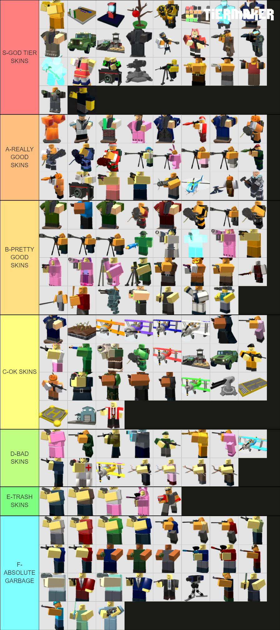Roblox Tds All Golden Skins