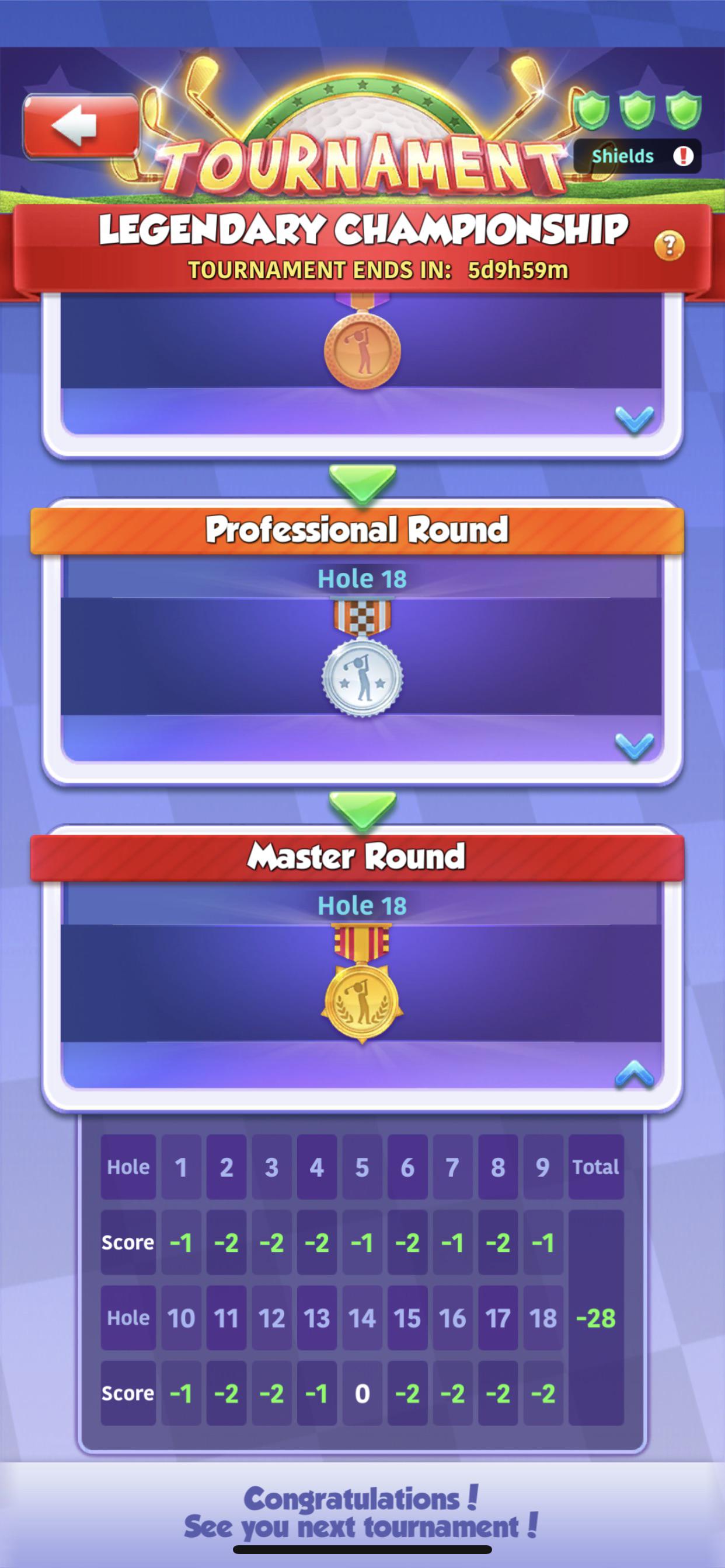 Missed a few and couldn’t get over 28 and get a legendary chest. Until