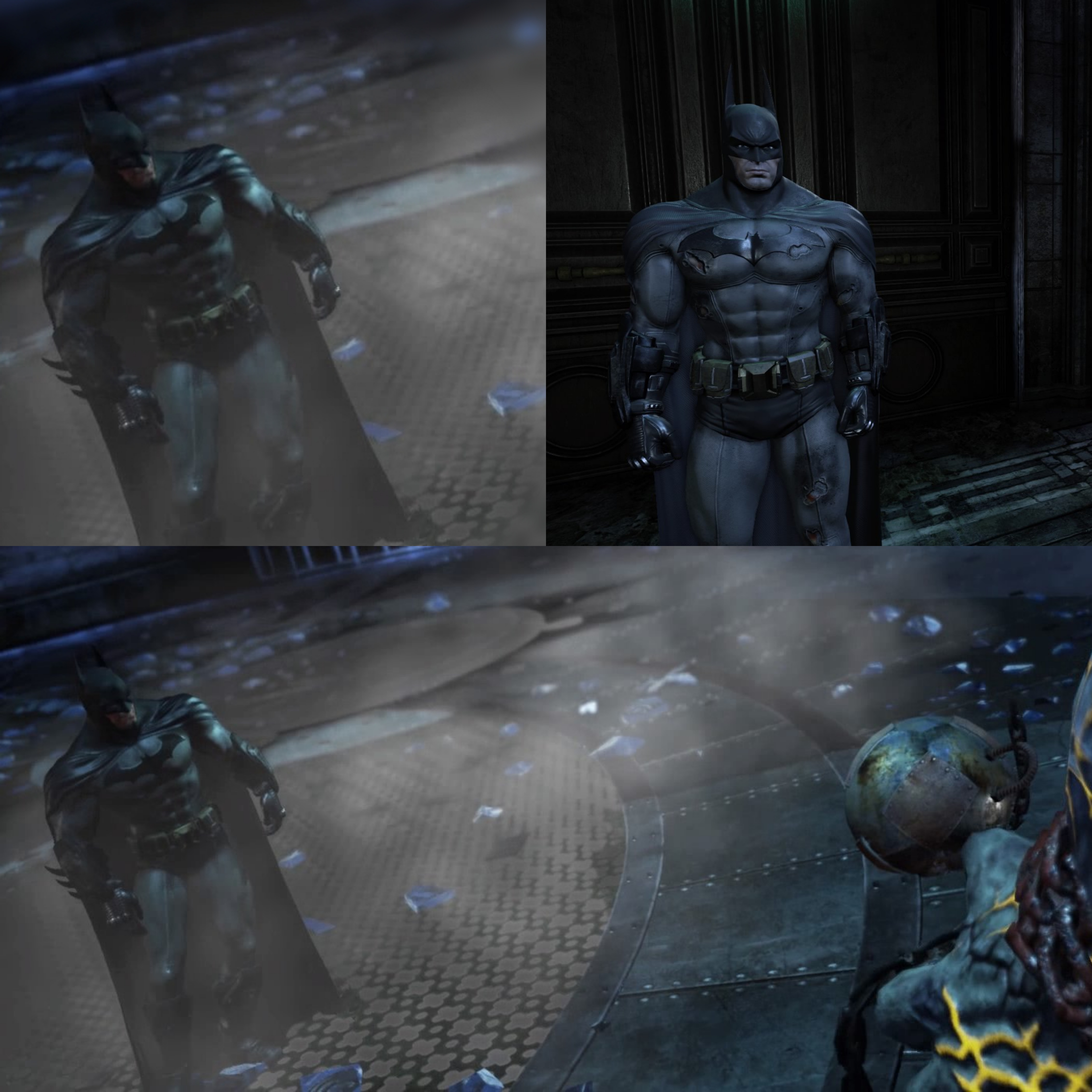 Return to Arkham City suit repaired during Solomon Grundy cutscene