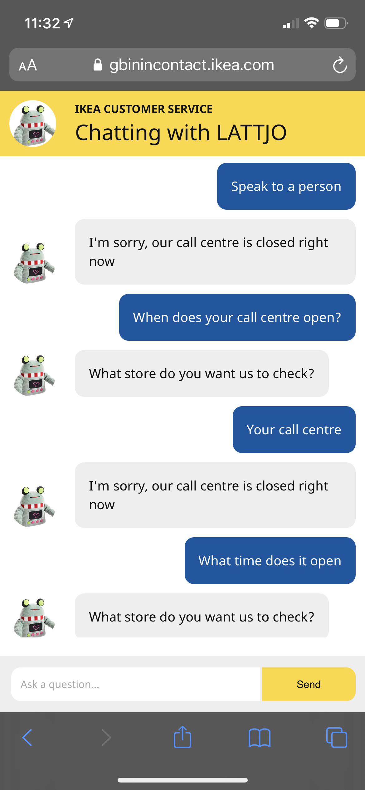 Thanks Ikea live chat bot. r/softwaregore