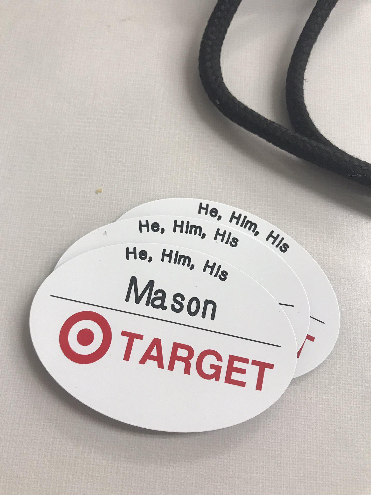 Do You Get A Name Badge At Target Plastic and brushed aluminum available.