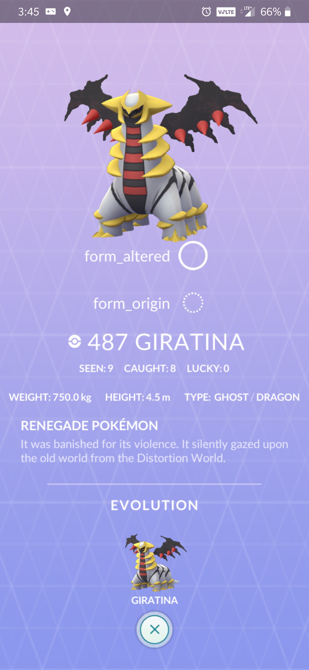Giratina now shows forms in pokedex r/TheSilphRoad