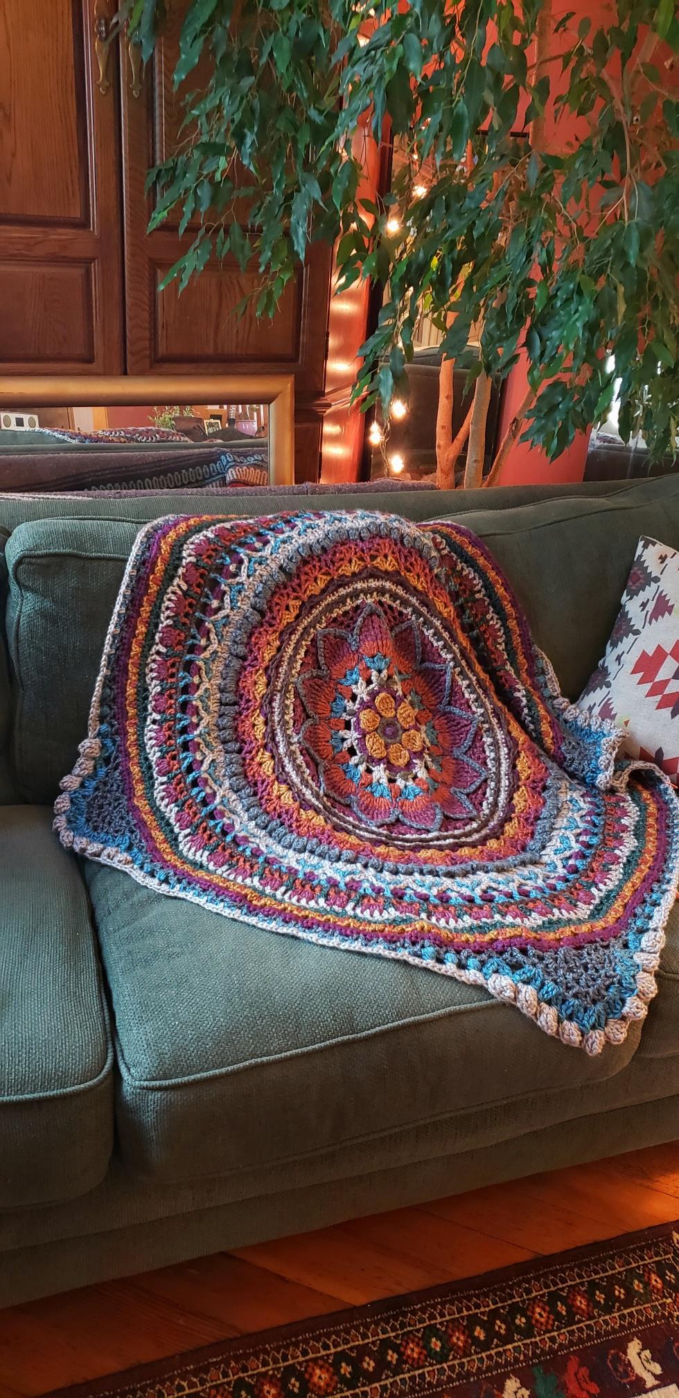 A WIP of the beautiful Jacaranda blanket by Iman van der Kraan with