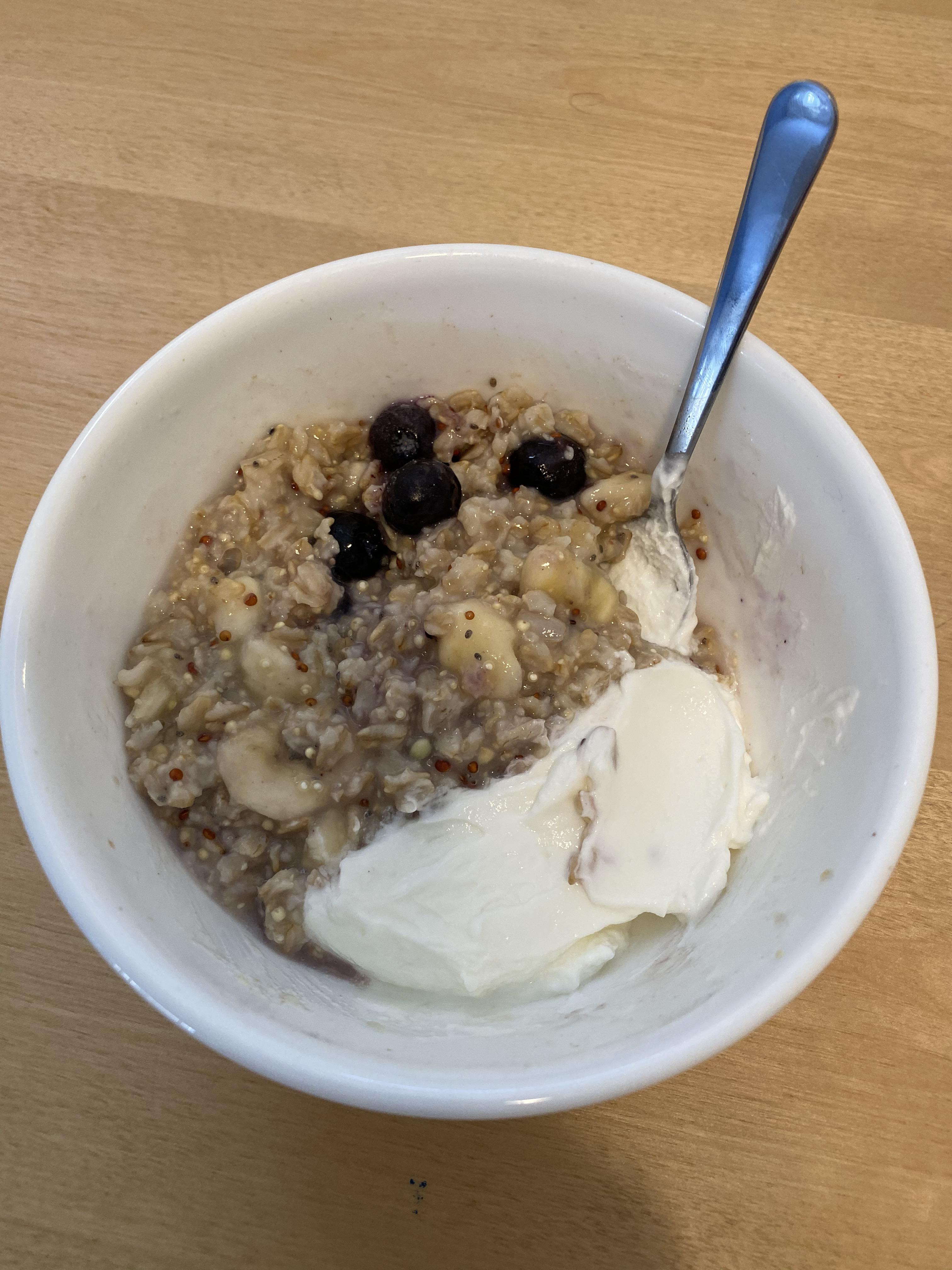 1/3 Cup of OldFashioned Oats (100 cals) + 20 Grams of Quinoa, Millet