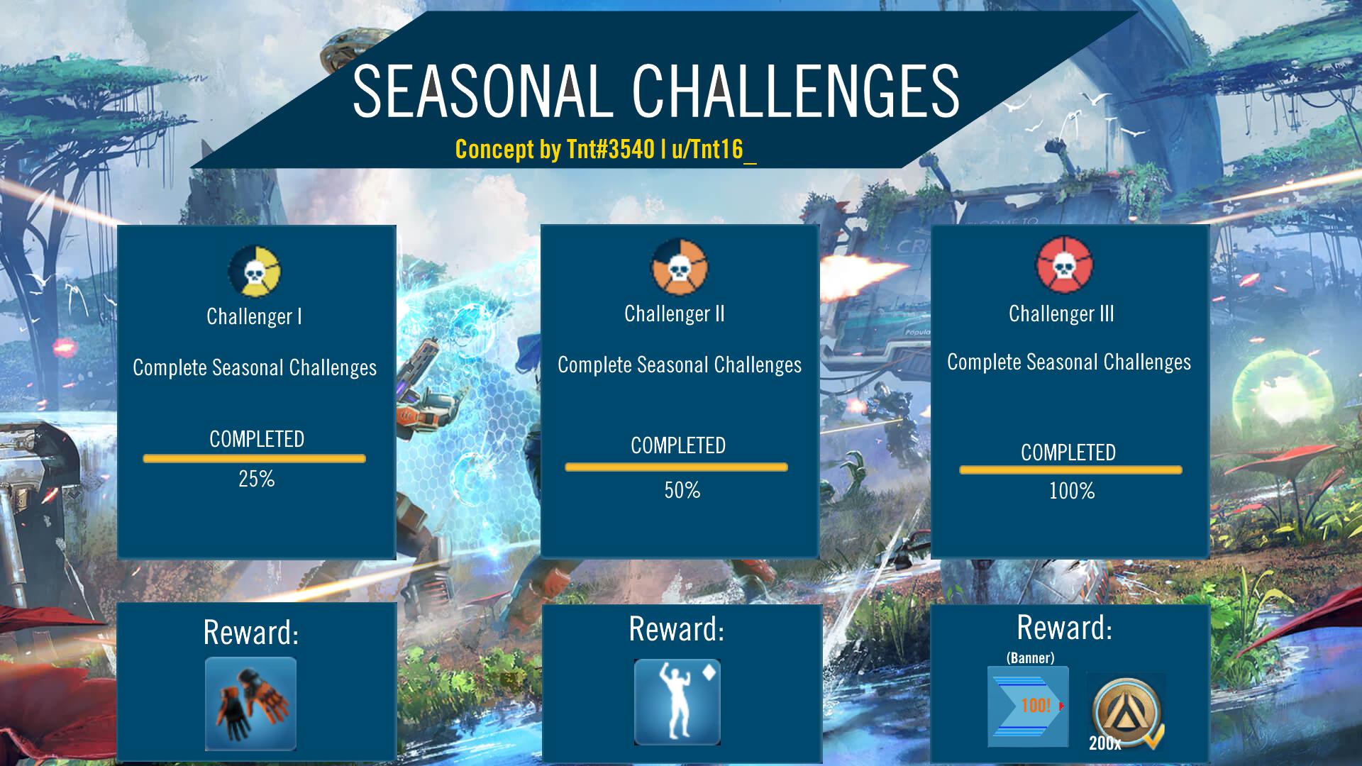 Seasonal challenges concept (Another reason to play after reaching