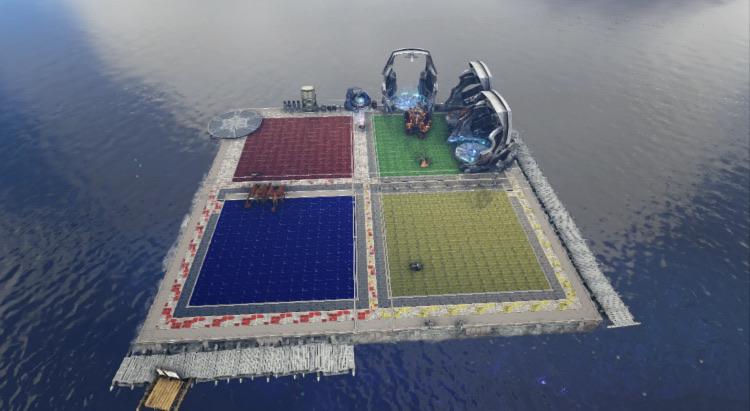Windows Island made with metal ocean platforms ARK