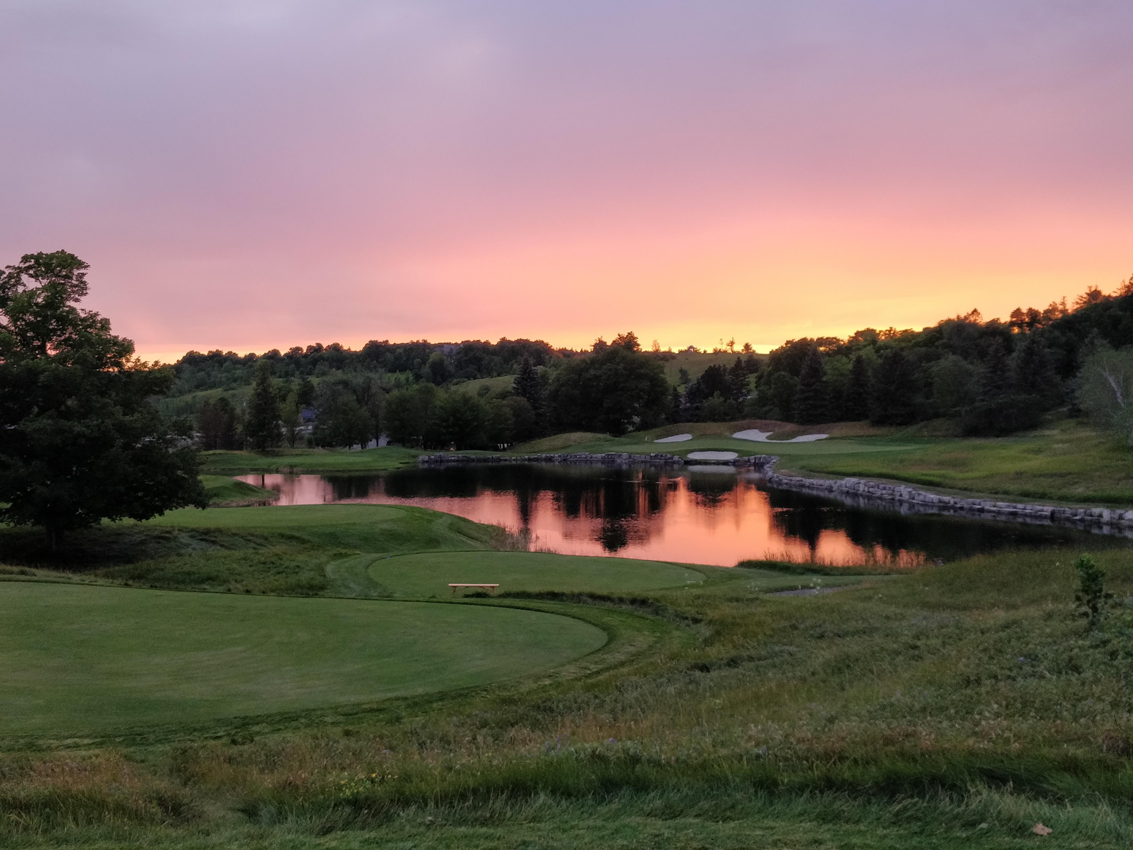 Hole 16 Par 3, 230 yards. Carry. Over water. Devil's Pulpit, Caledon