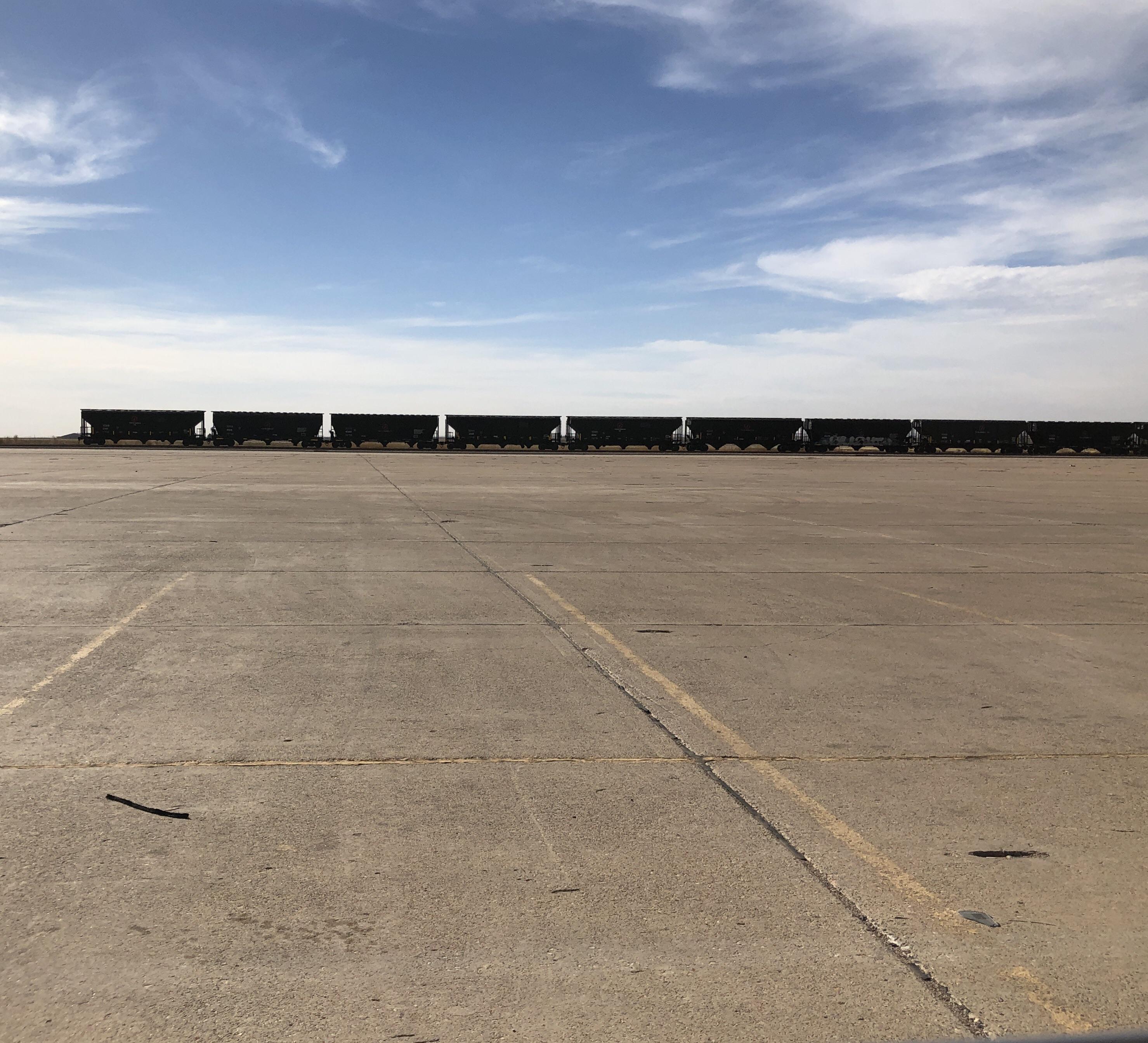 Line of Sid Richardson Carbon Company hopper cars at Big Spring TX 23