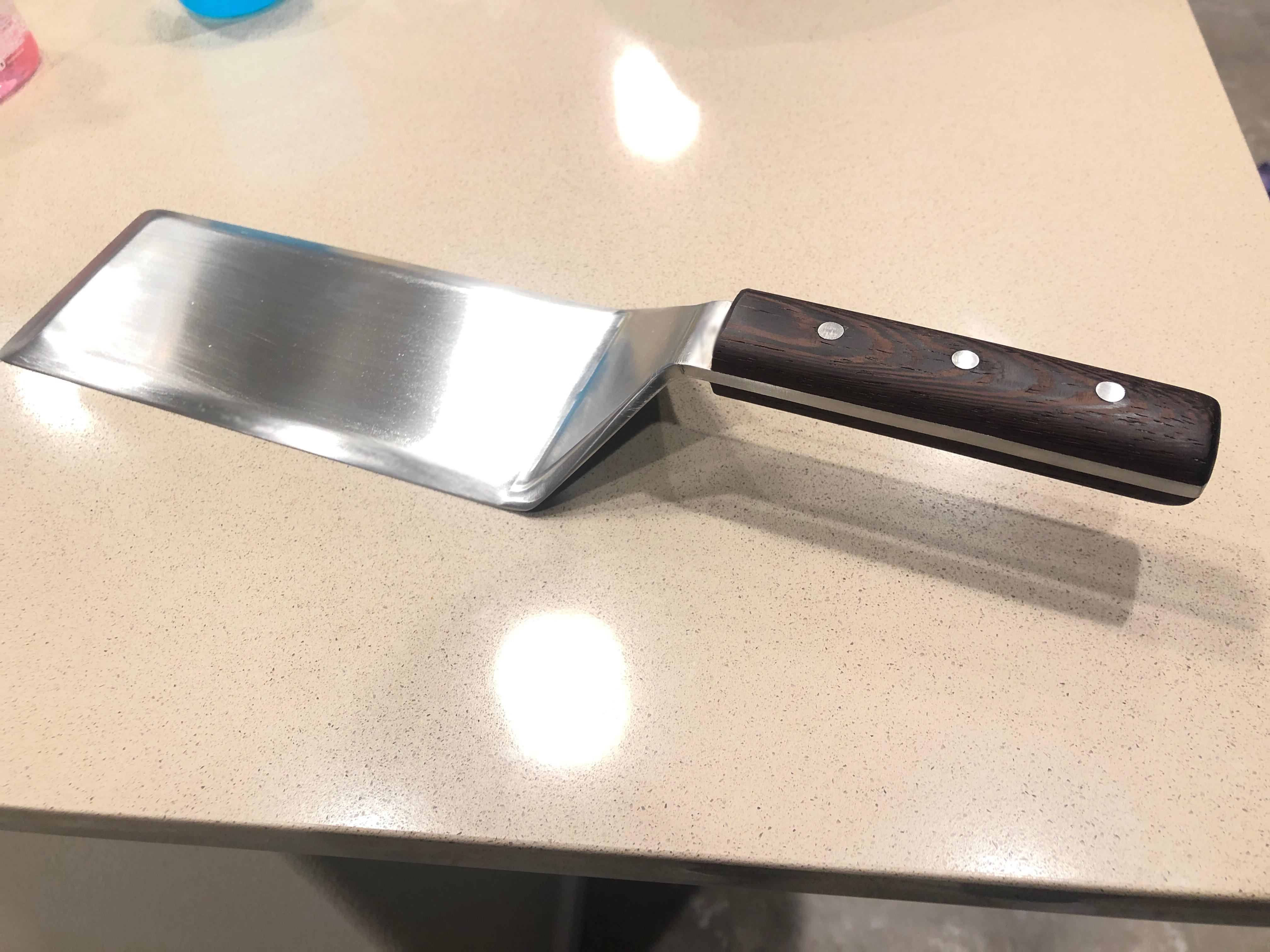 Custom flat top spatula. Made it for my dad last Christmas. He’s big