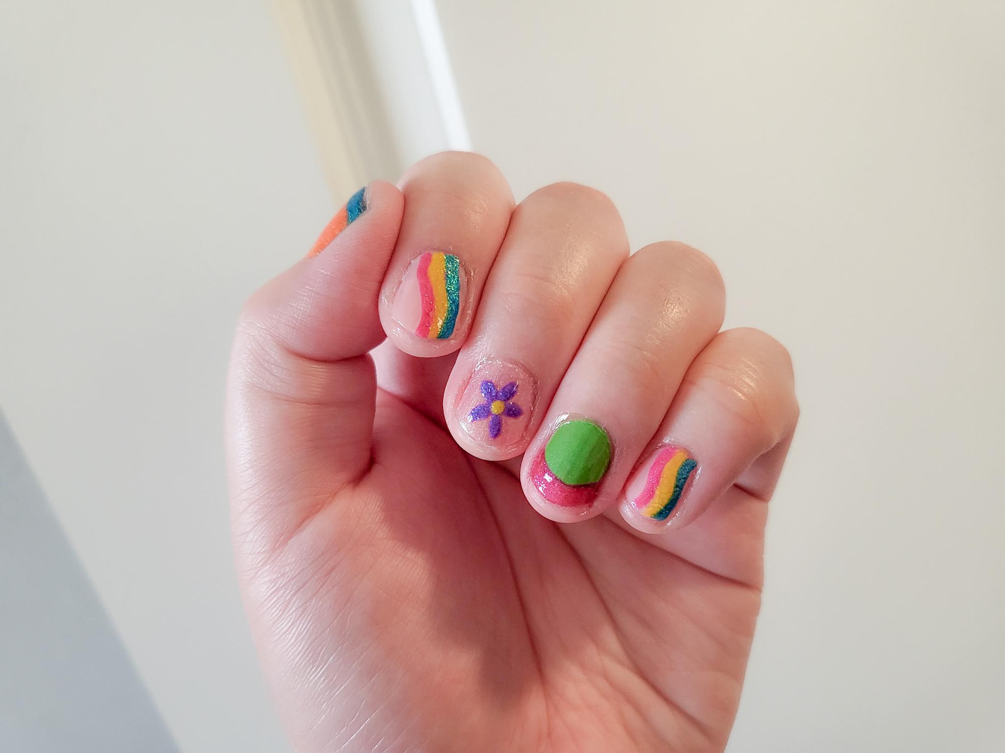 Tried to do a rainbow look with some new nail polish! r/Nails