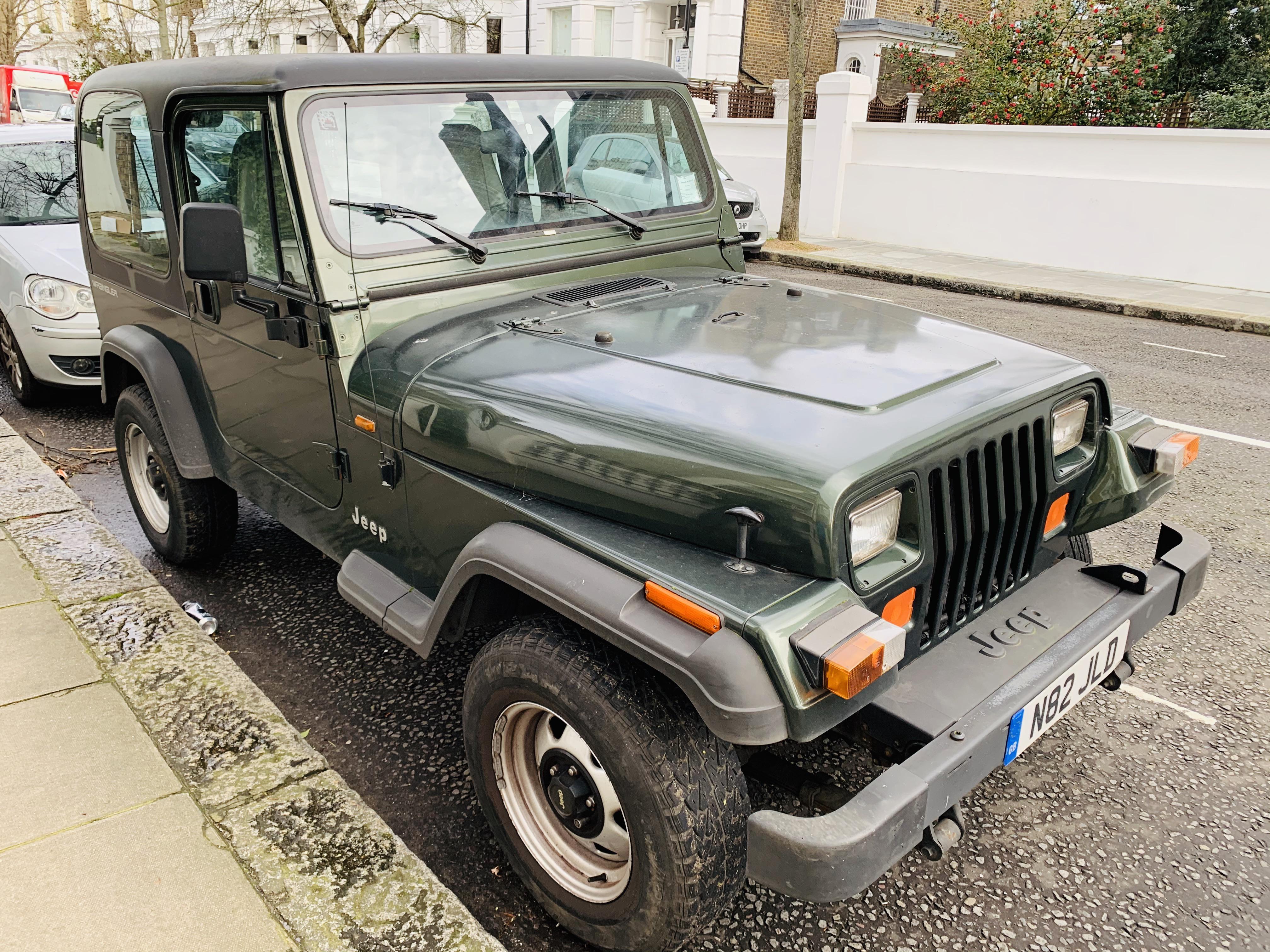 A right hand drive YJ in London England Jeep