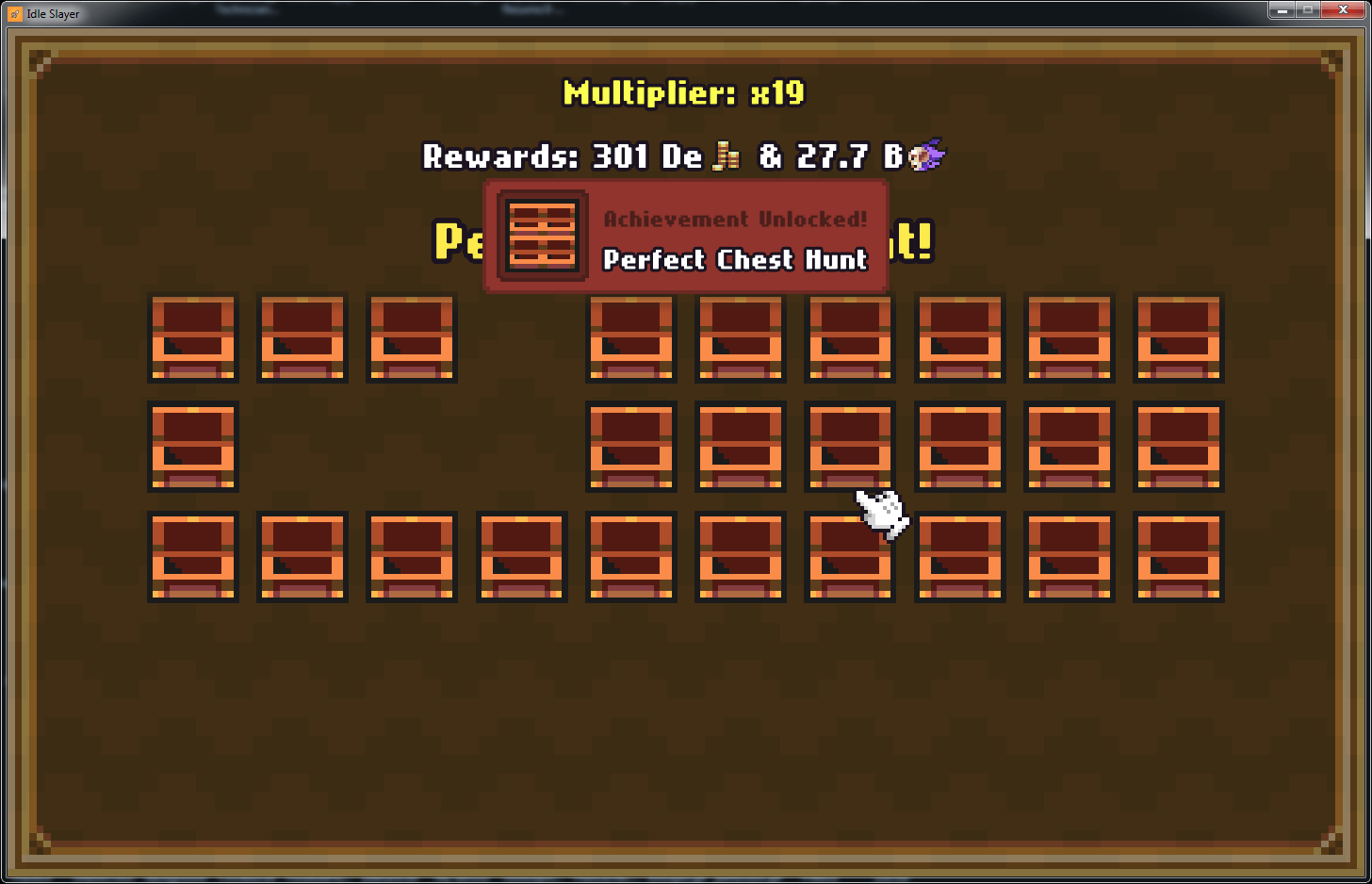 In case you're wondering, the odds of Perfect Chest Hunt with standard