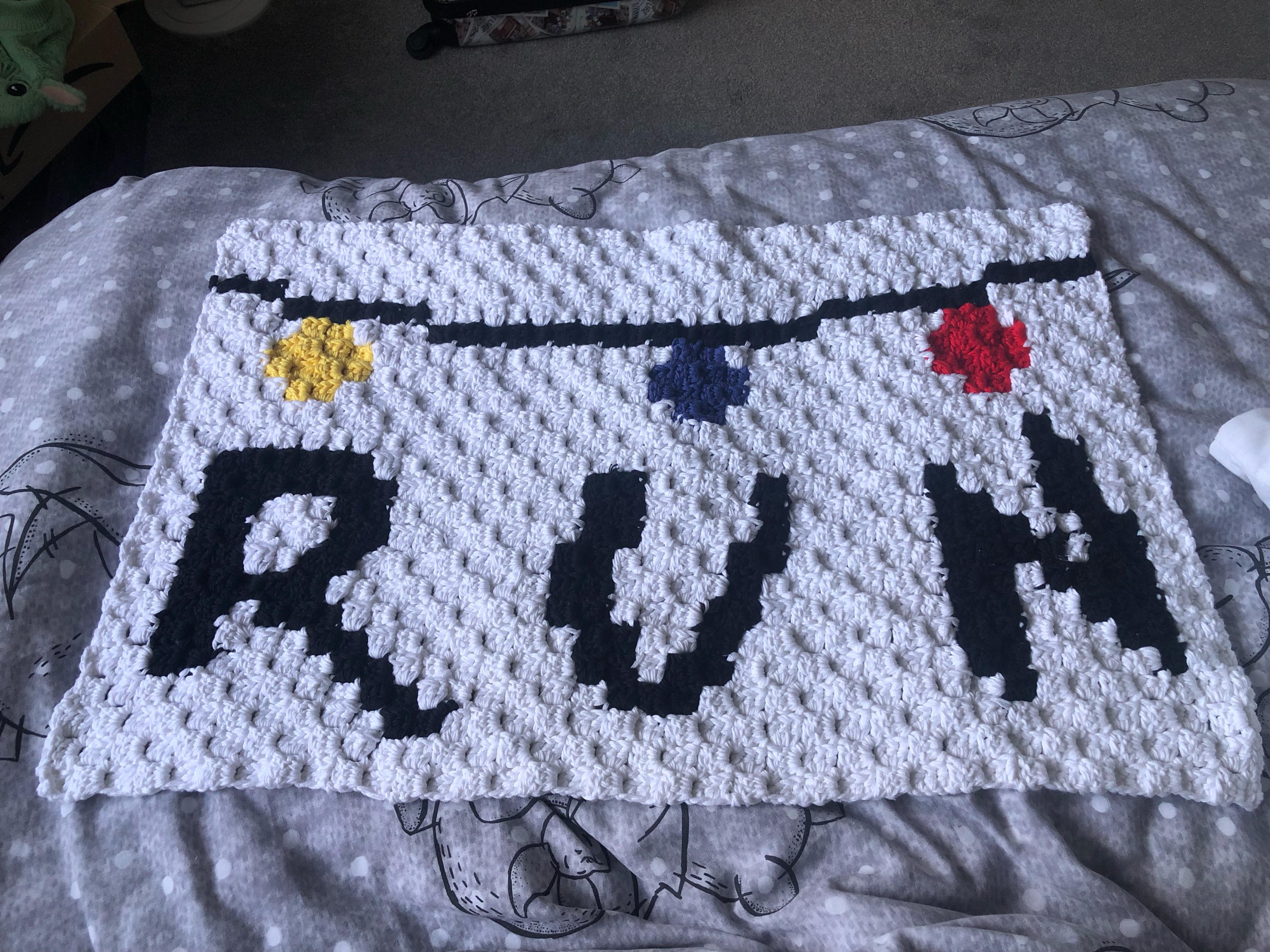 Stranger Thing Inspired Blanket, first ever big project finished! r