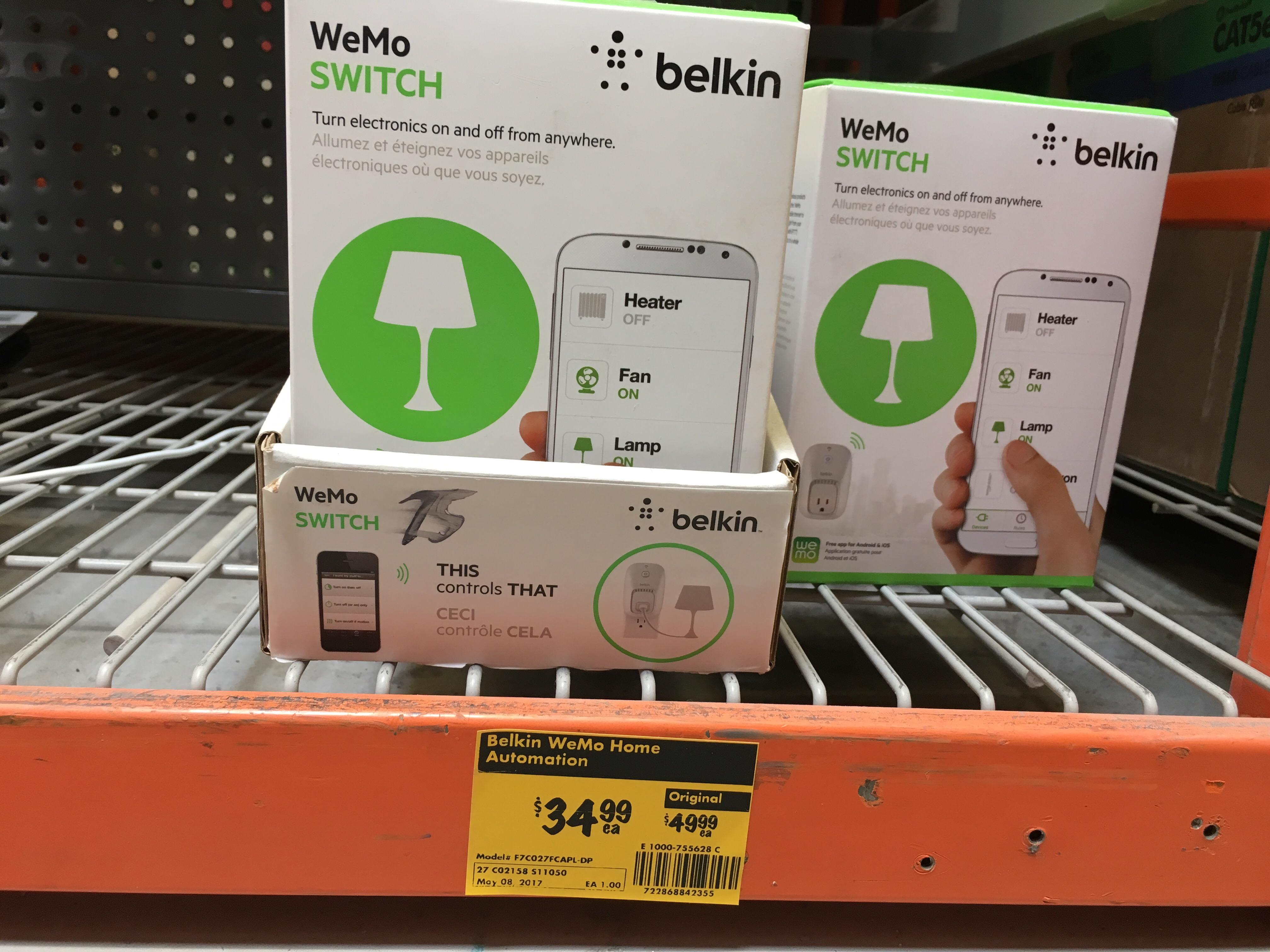 WeMo switch on clearance... 35.00 cdn Home Depot highway 7 and