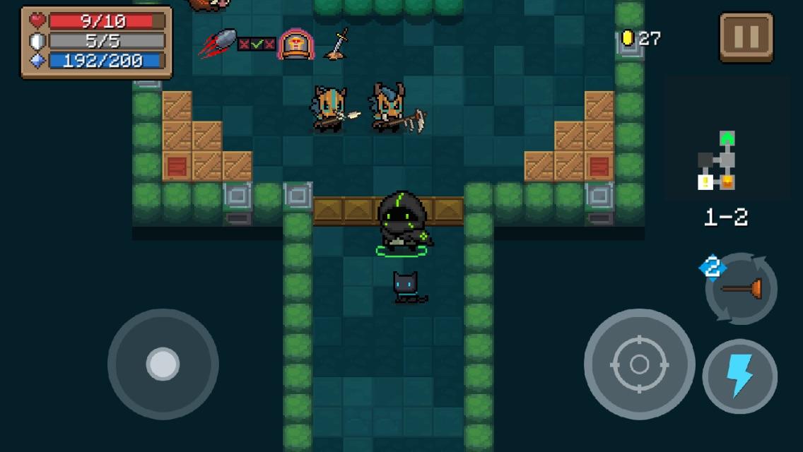 When you a weapon it appears on the layer below your character