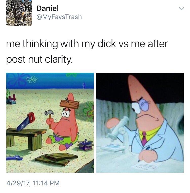 Post nut clarity will save you from hittin a rock bottom💀