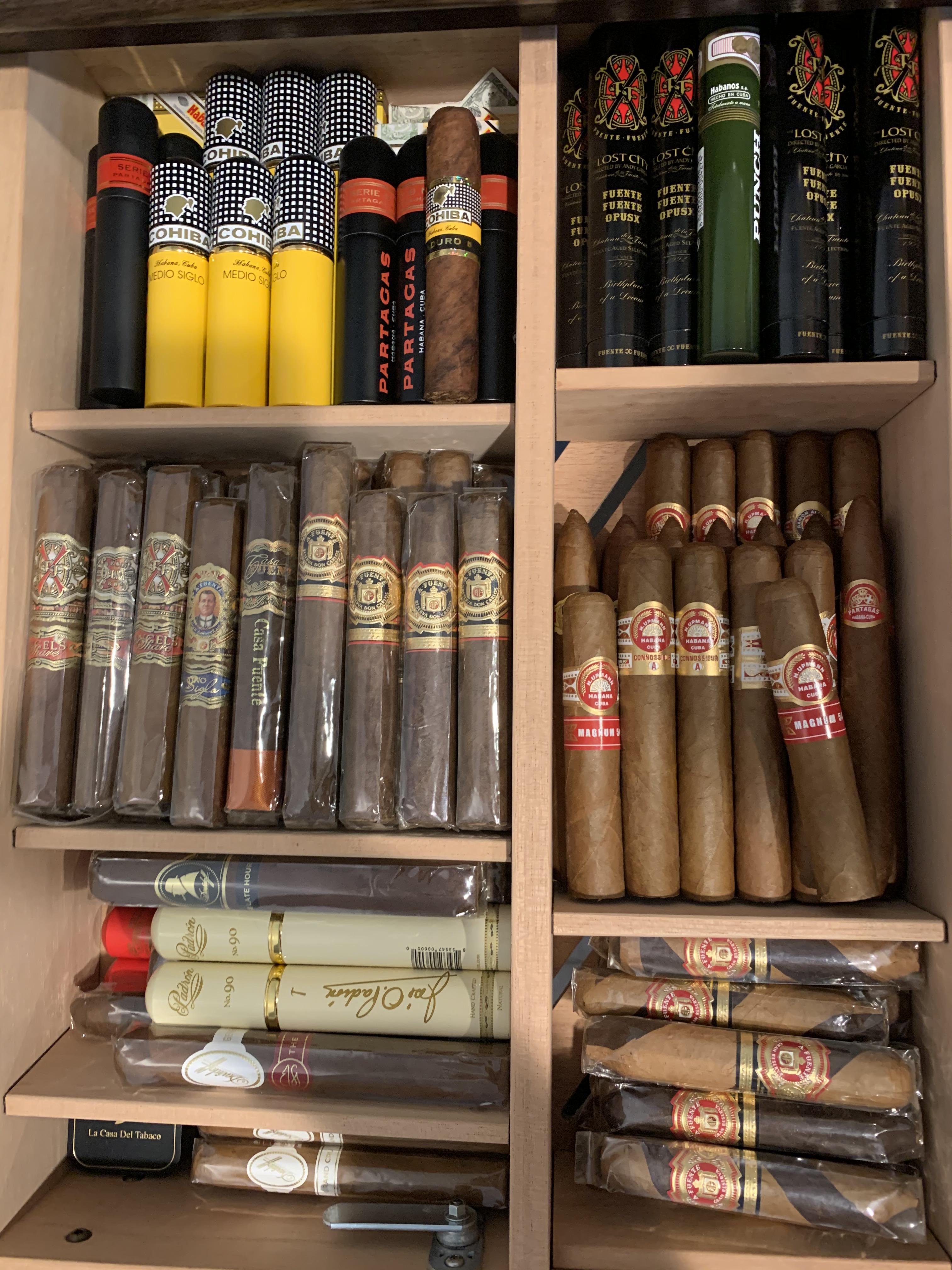 Finally got the big humidor seasoned and almost everything out of the