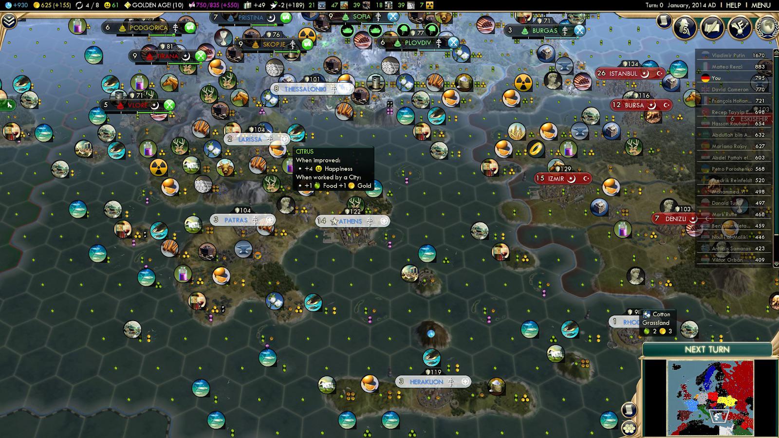 Civ 5 Europe Map Workshop I published my Europe 2014 mod on the Steam for Civ V! It’s an