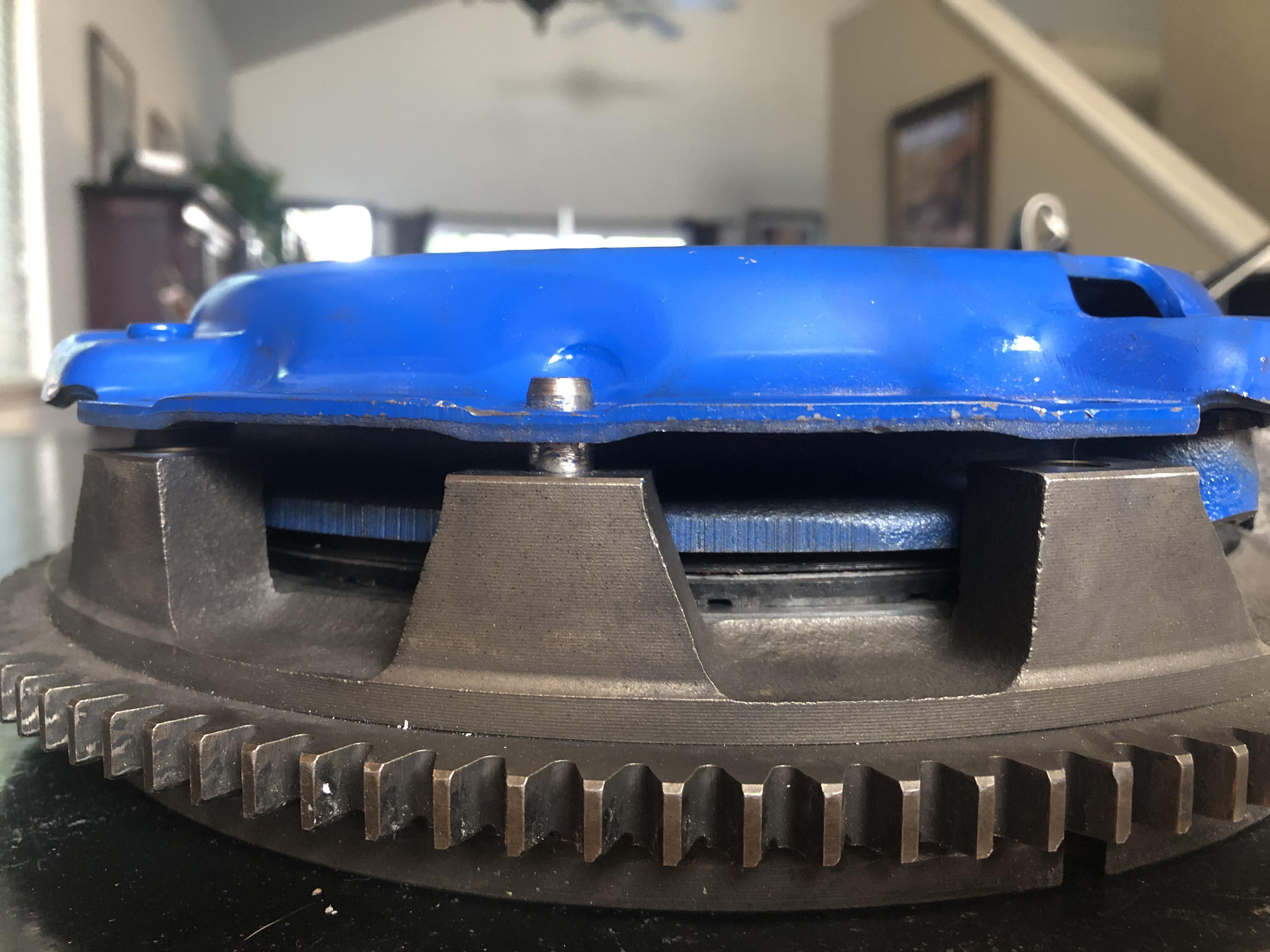 Should there be a gap between the pressure plate and the flywheel? It