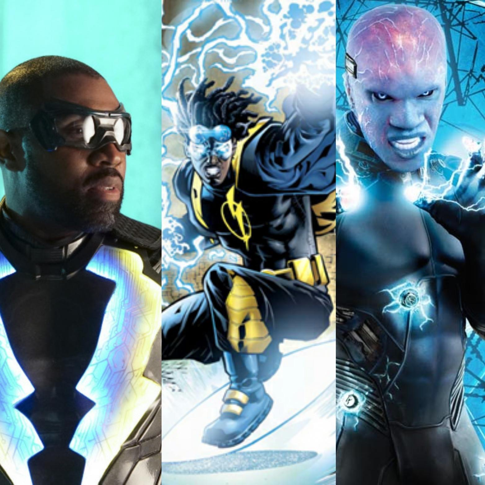 Black Super Hero/Villain Blue Lightning Powers. pics