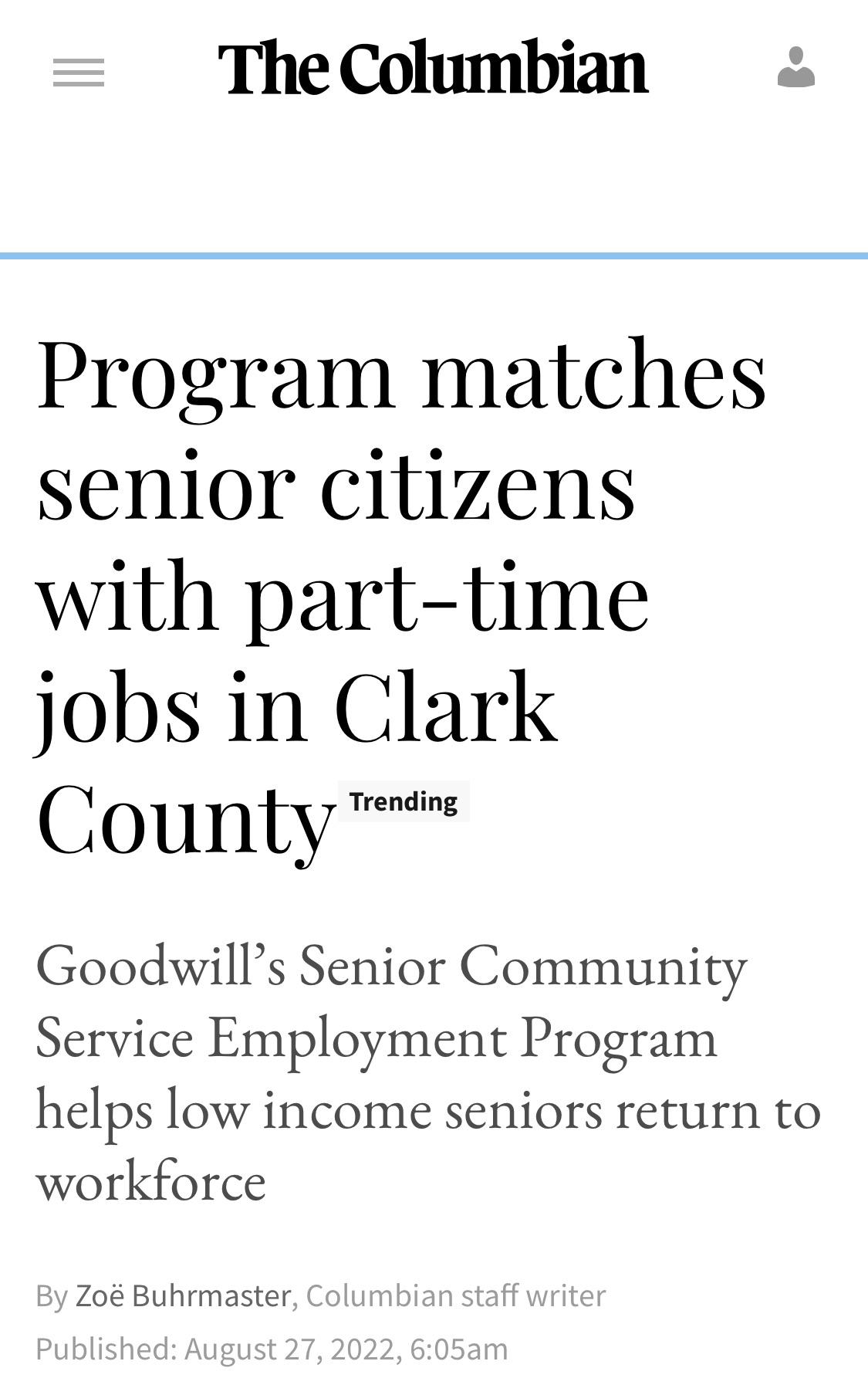 Program helps seniors forced into the job market to find