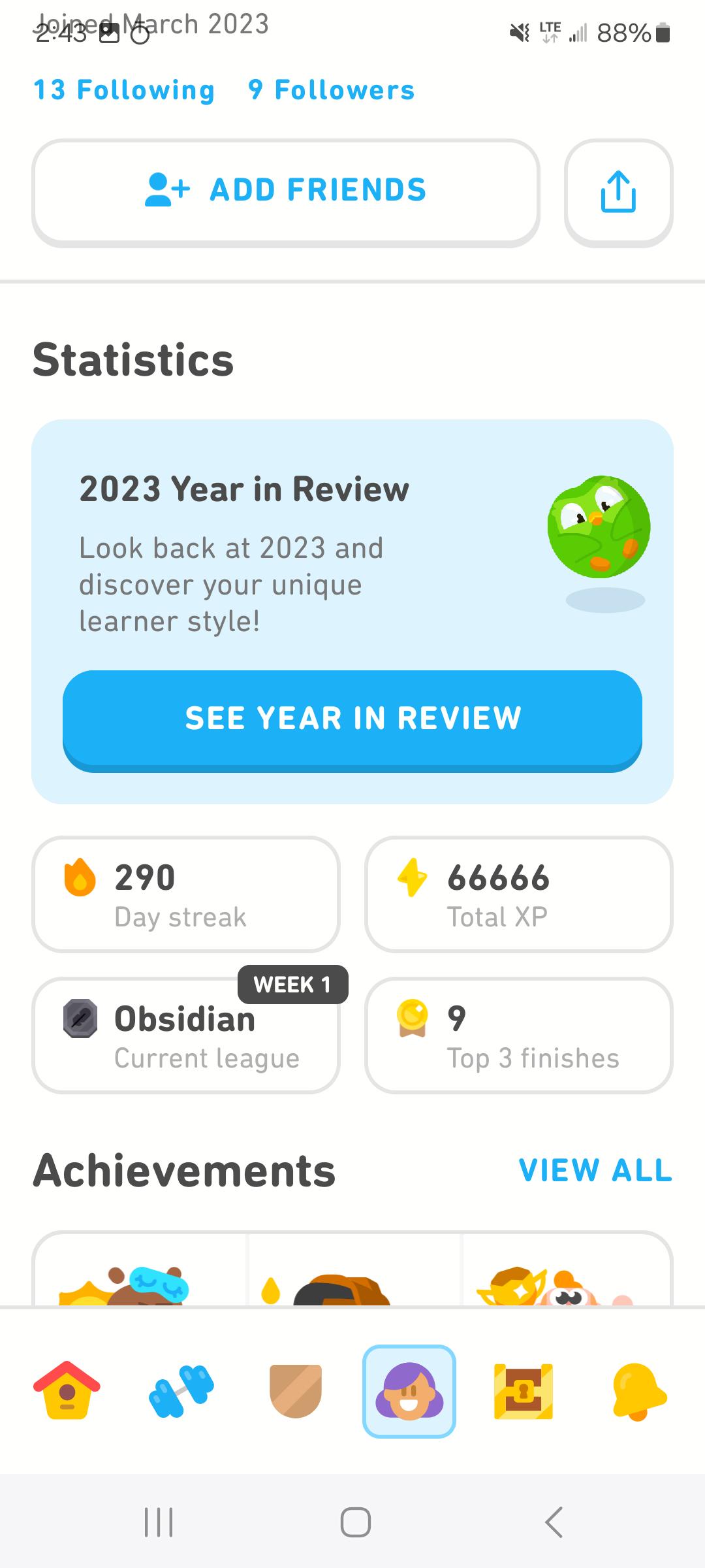 Total XP r/duolingo