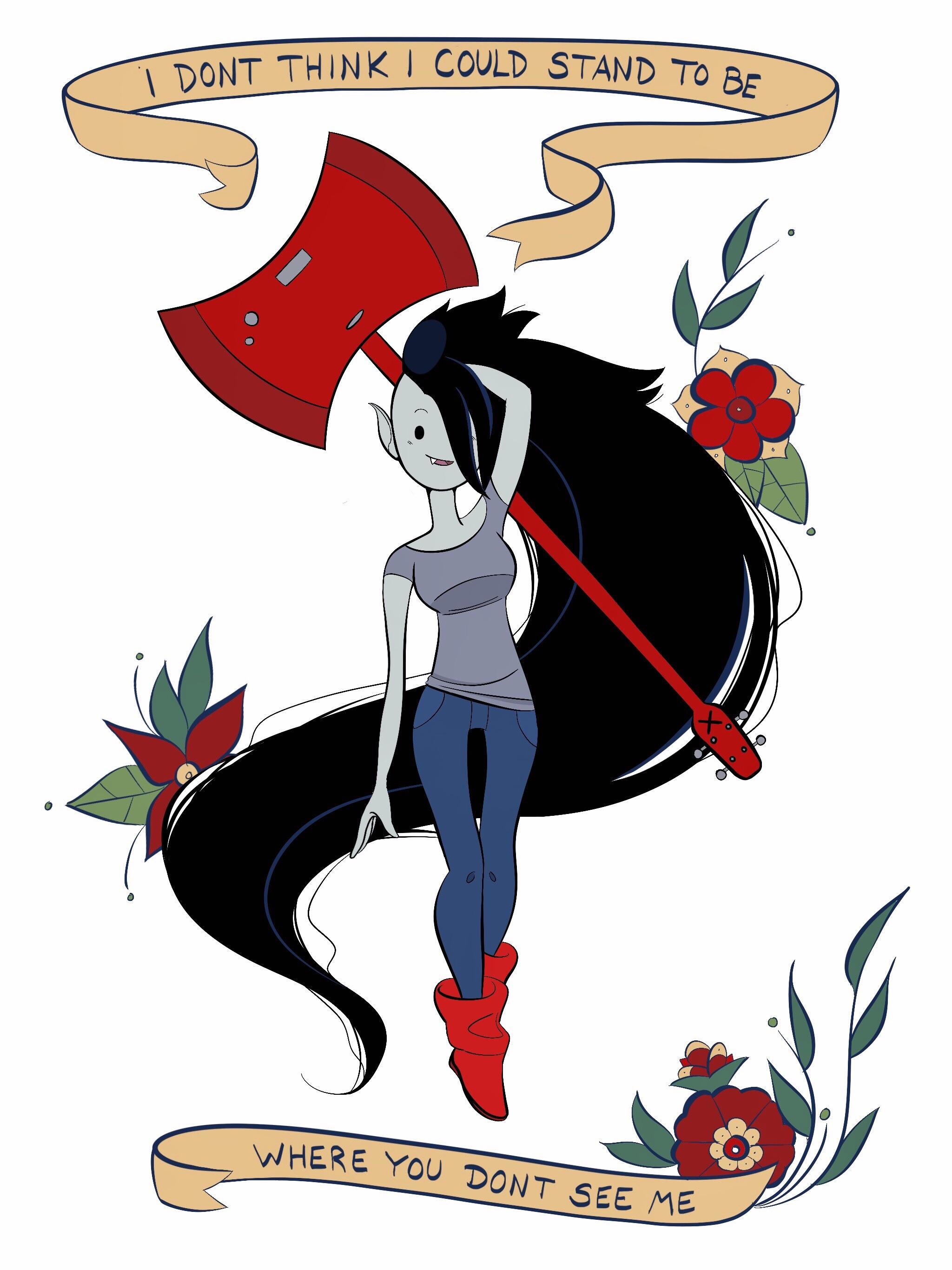 Marceline traditional style tattoo design (OC) adventuretime
