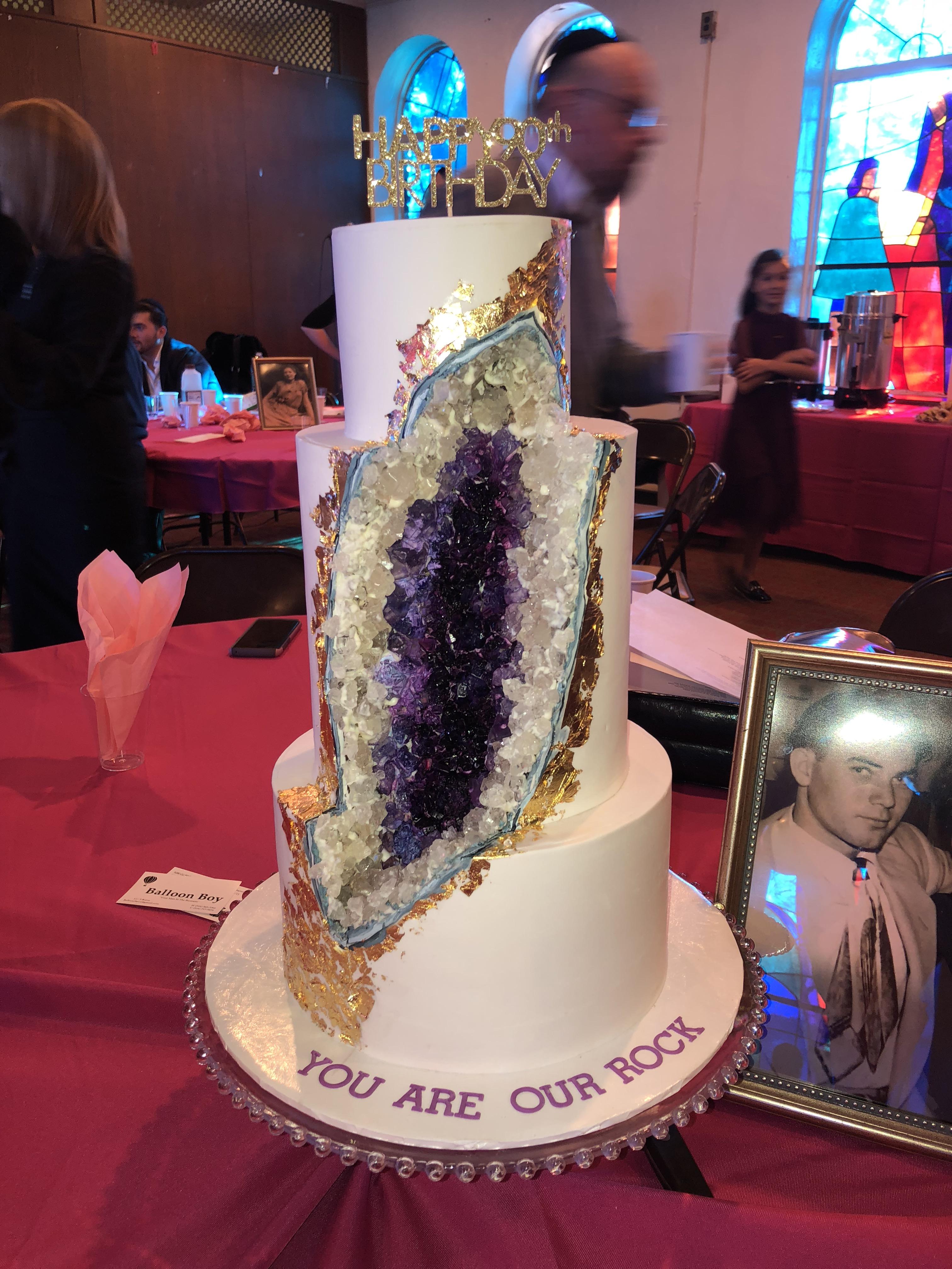 [I ate] a birthday cake made with a cavity of real rock candy. The cake