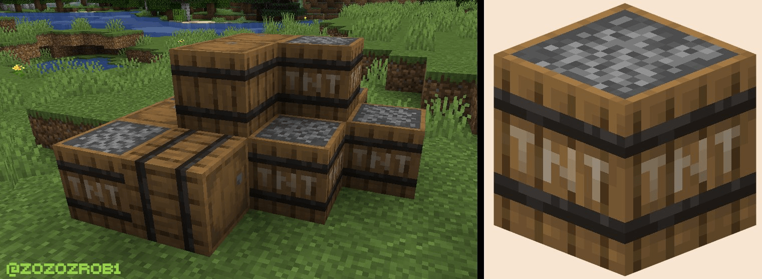 Made barrels of gunpowder. r/Minecraft