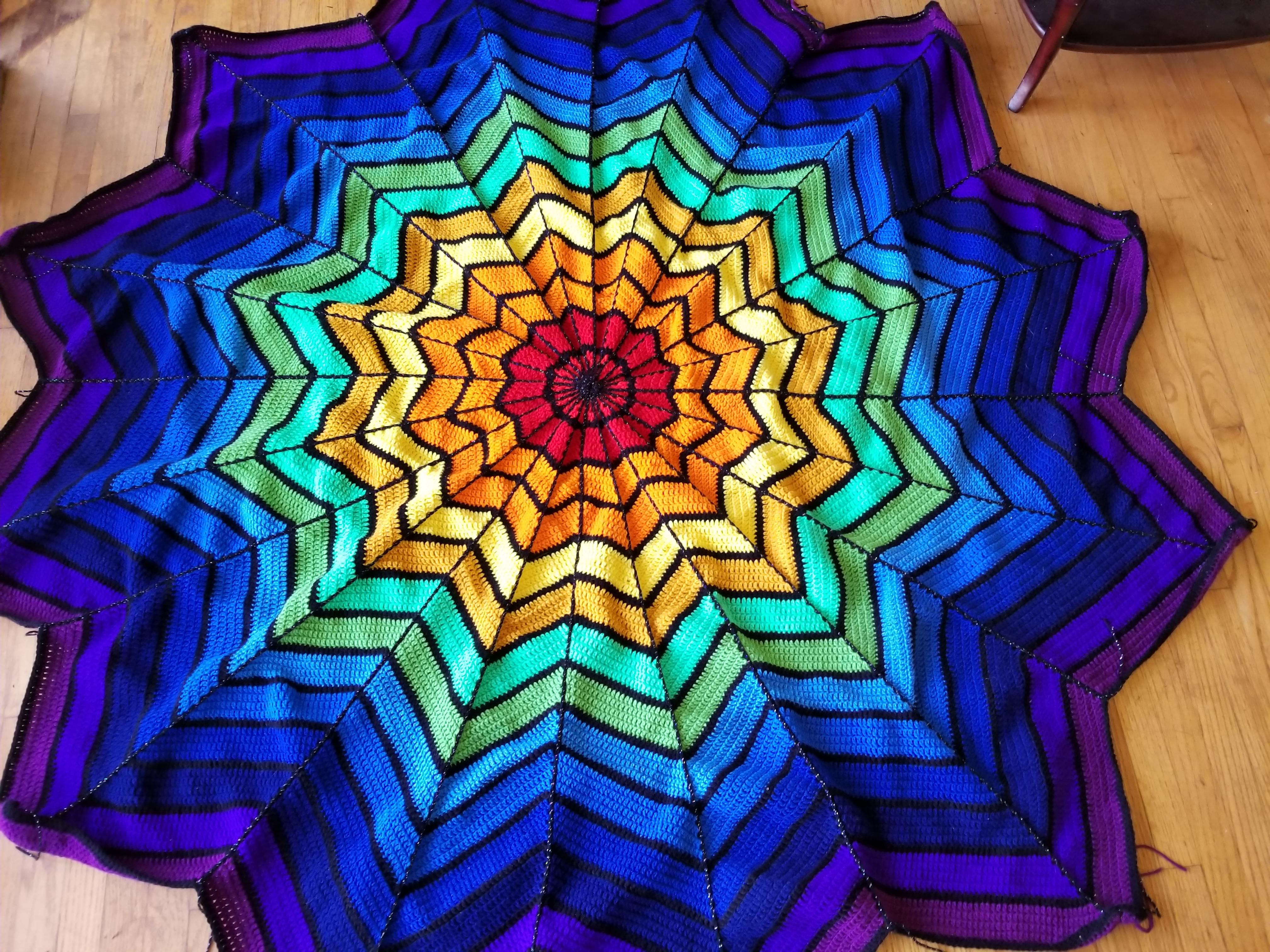 Stained glass inspired blanket r/crochet