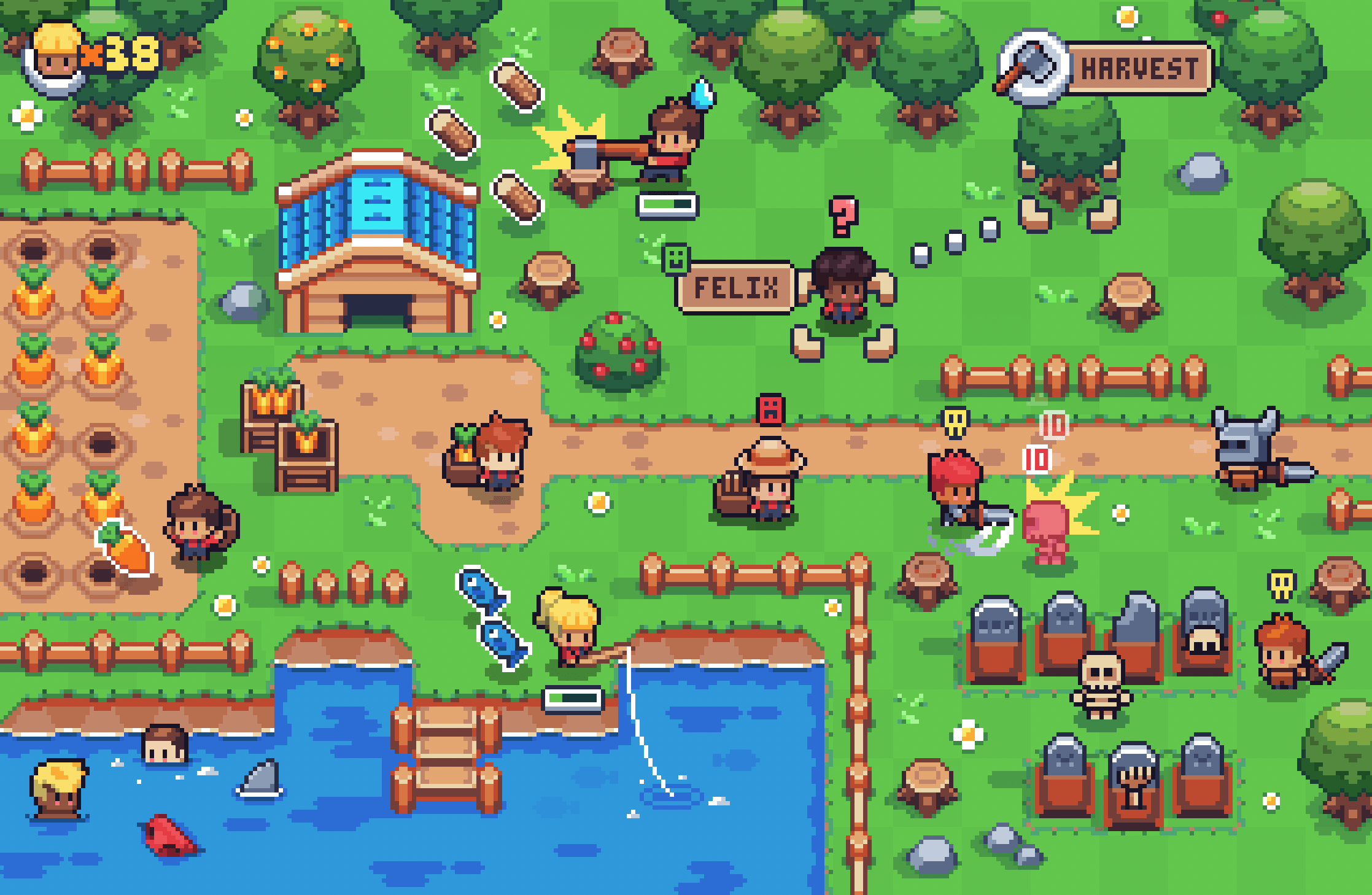 Little update on the tiny town r/PixelArt