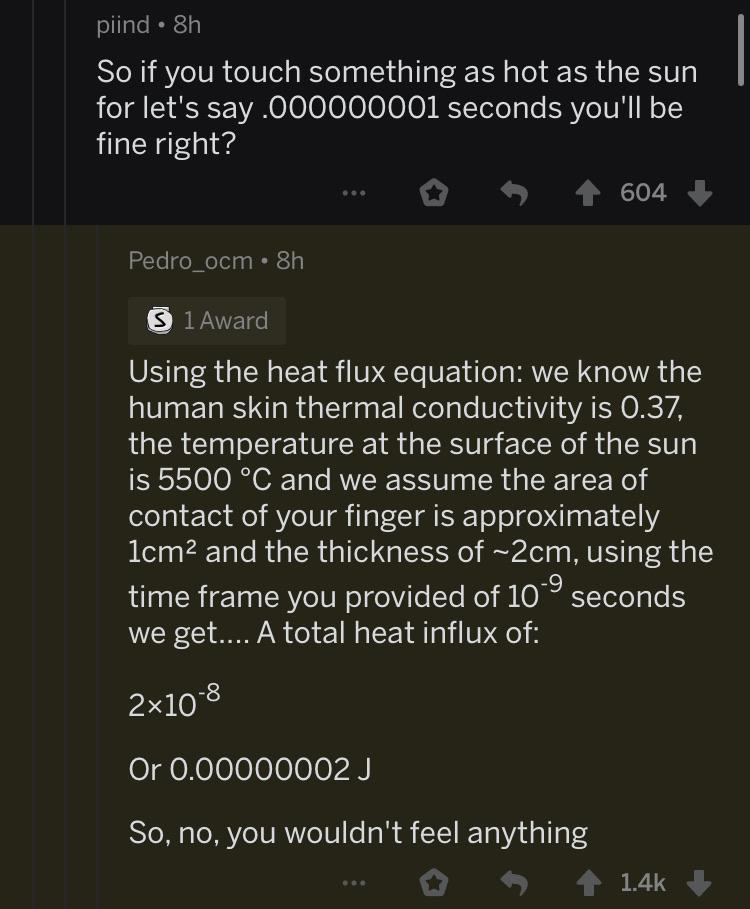 [RDTM] Touching the sun r/theydidthemath