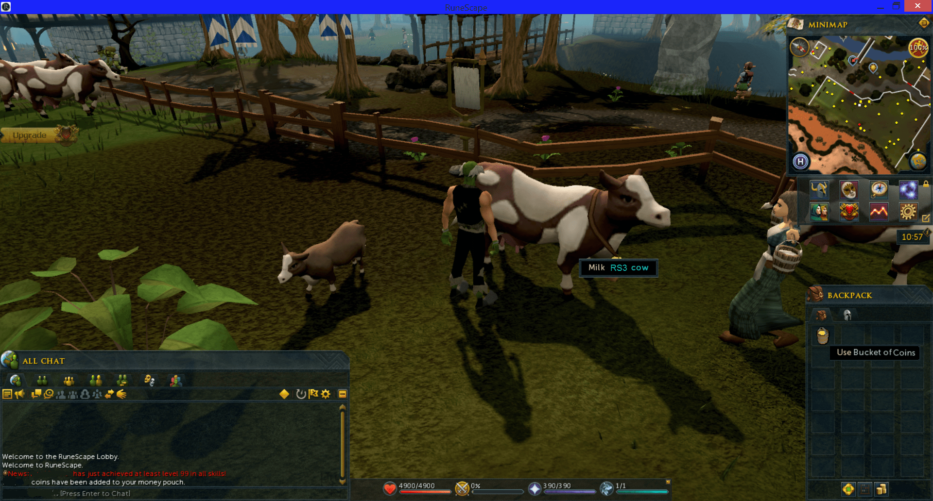 Tried getting a bucket of milk but got something else insteed, then I