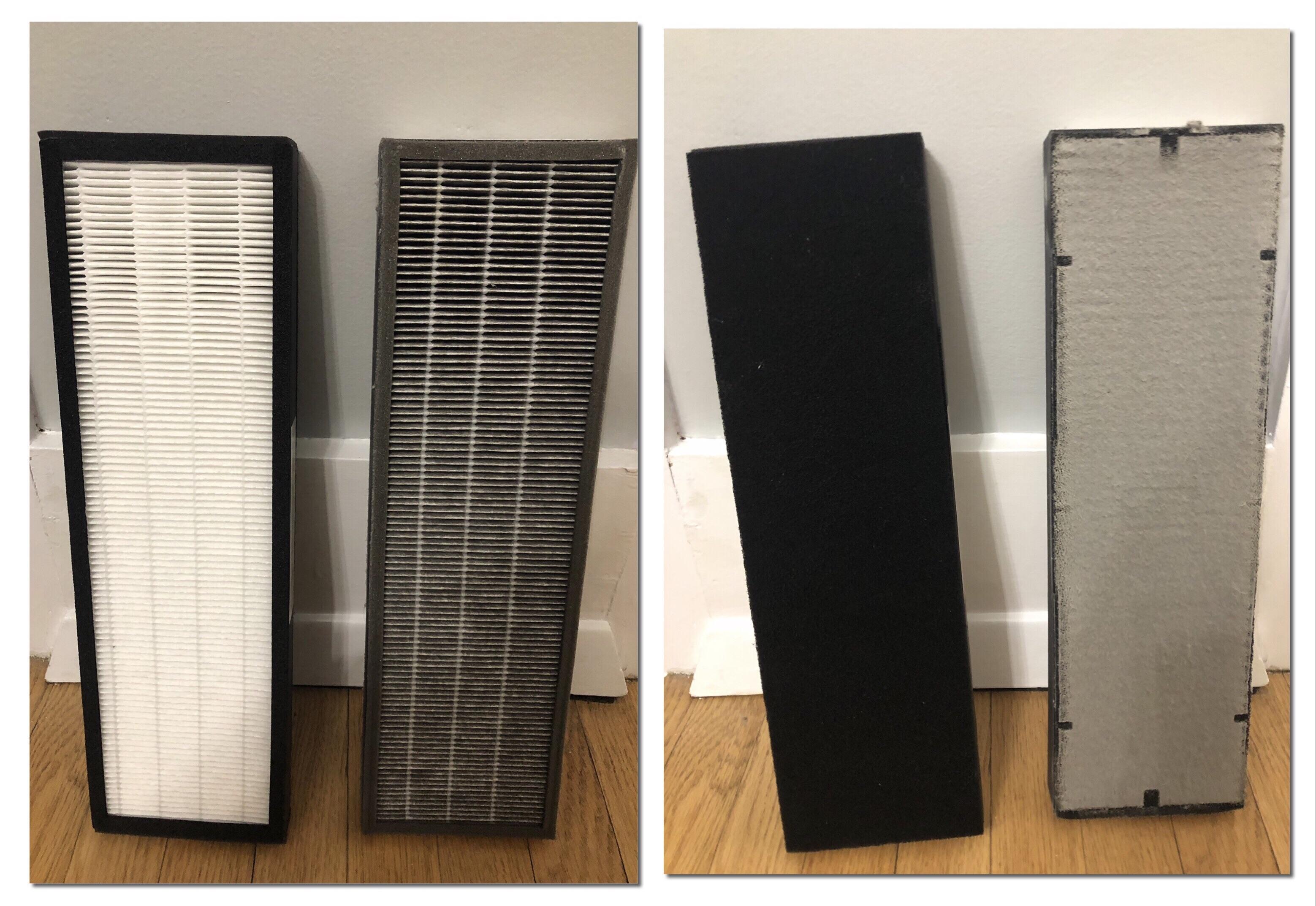 A brand new air filter (left in both) versus a 6 month old filter