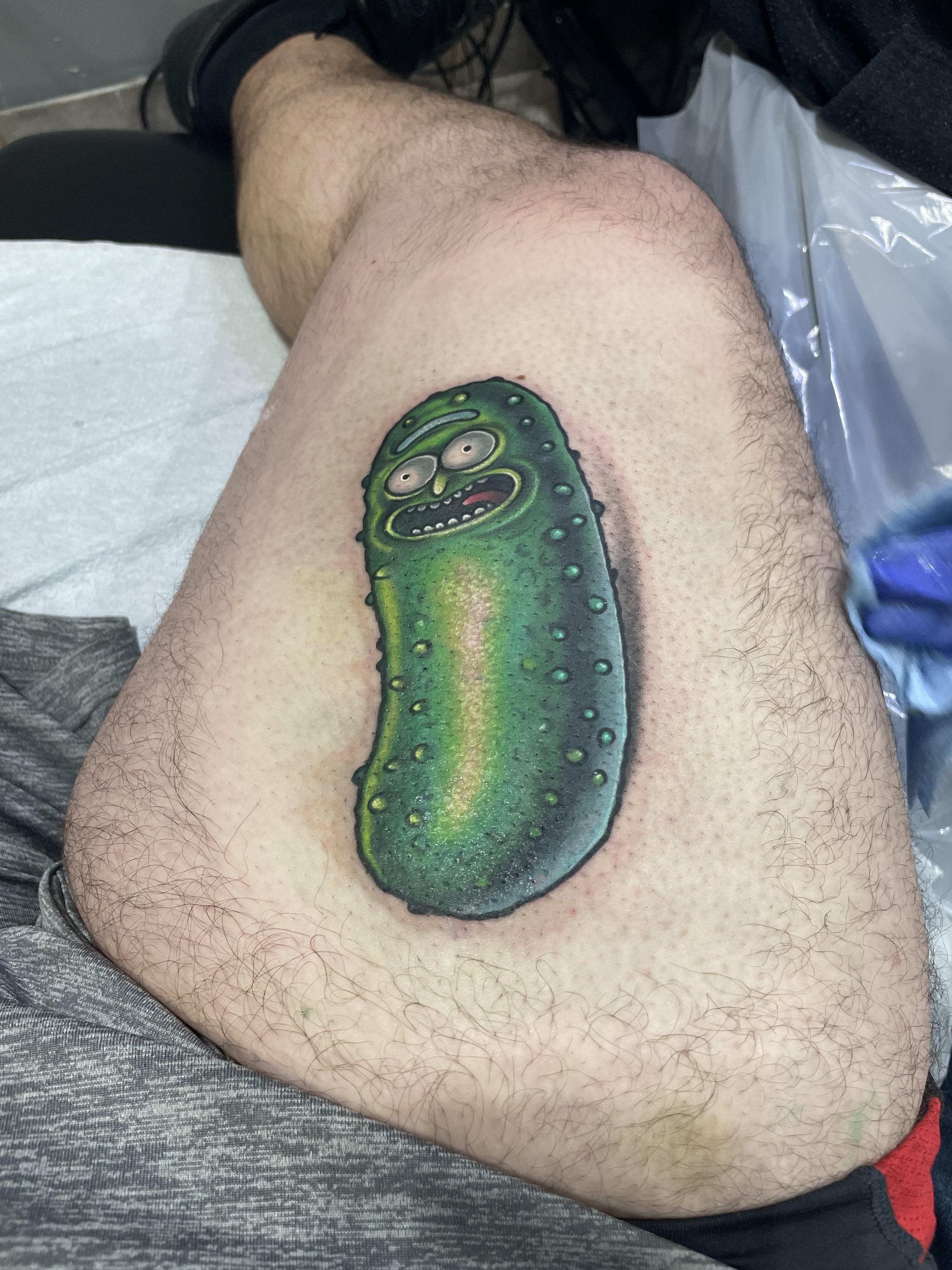 Pickle Rick, done at Metal N Ink in Hamilton, ON. Big Props to Justin