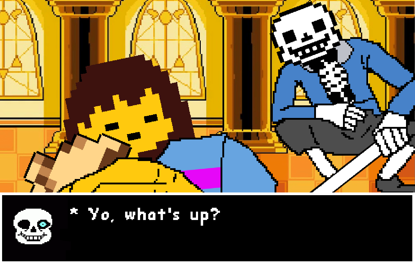 *sun shines, birds sing, flowers bloom, and buddy... i hurt people r