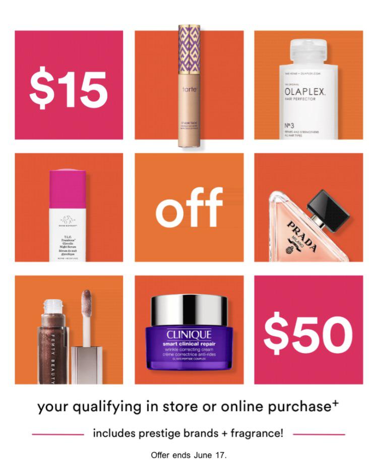 Ulta targeted email 15 off 50. Includes prestige and fragrance