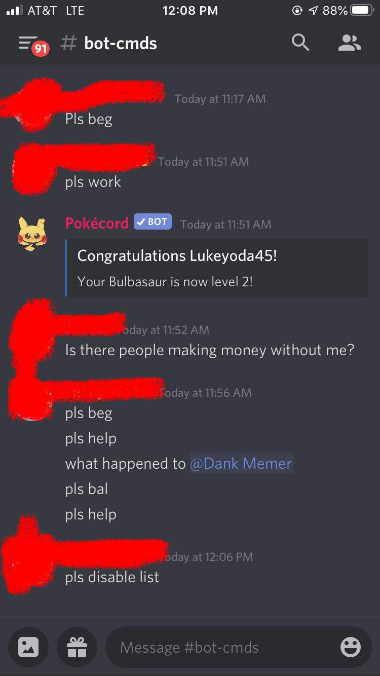 Dank Memer won???t respond to anybody on my discord server