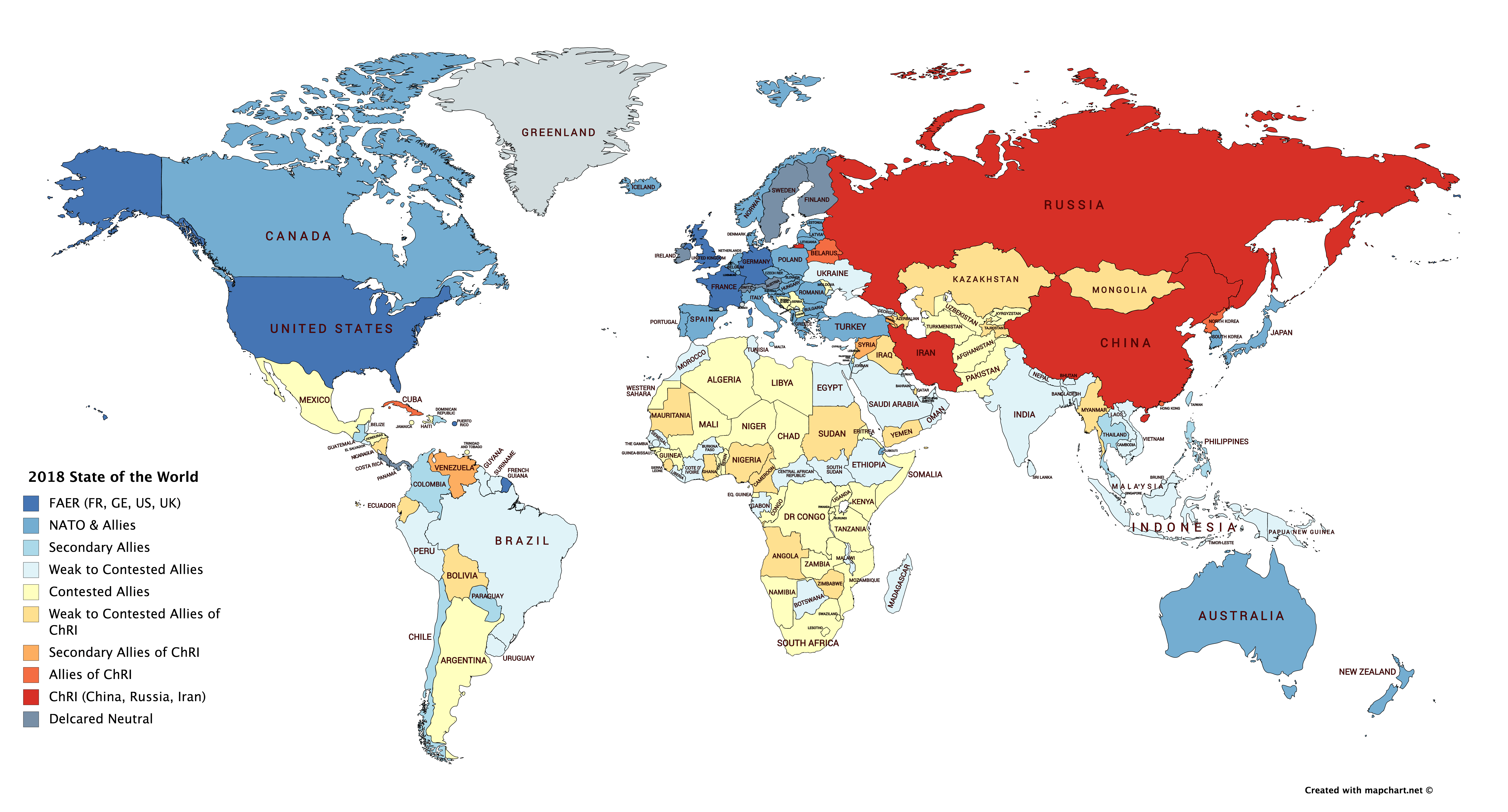 World Alliances 2018 [6460 × 3480] [OC] r/Map_Porn