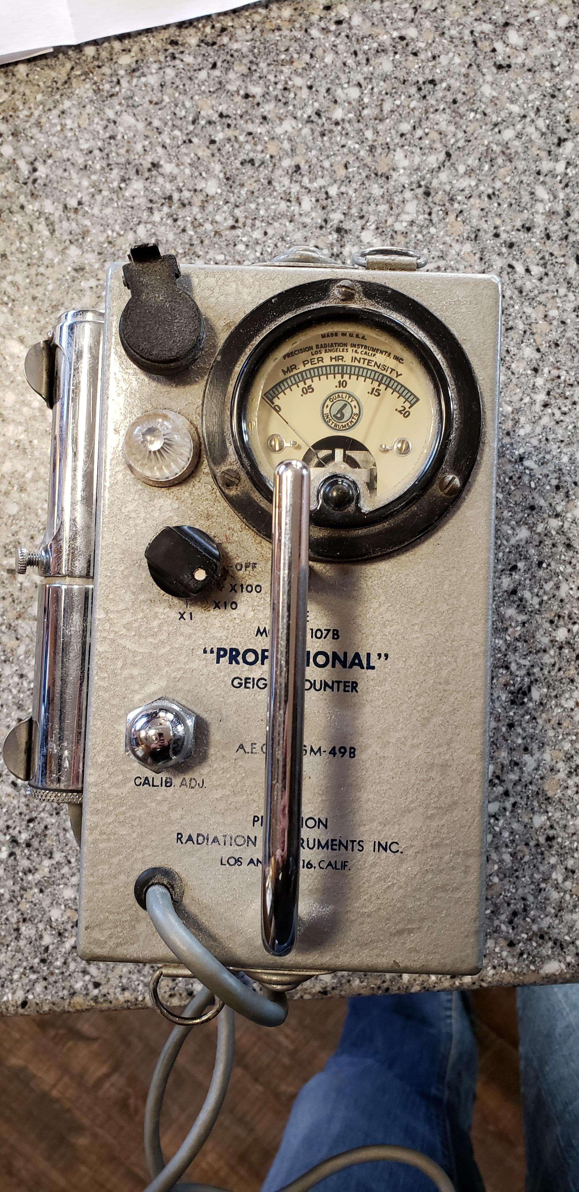 An old geiger counter I found in my families storage shed r