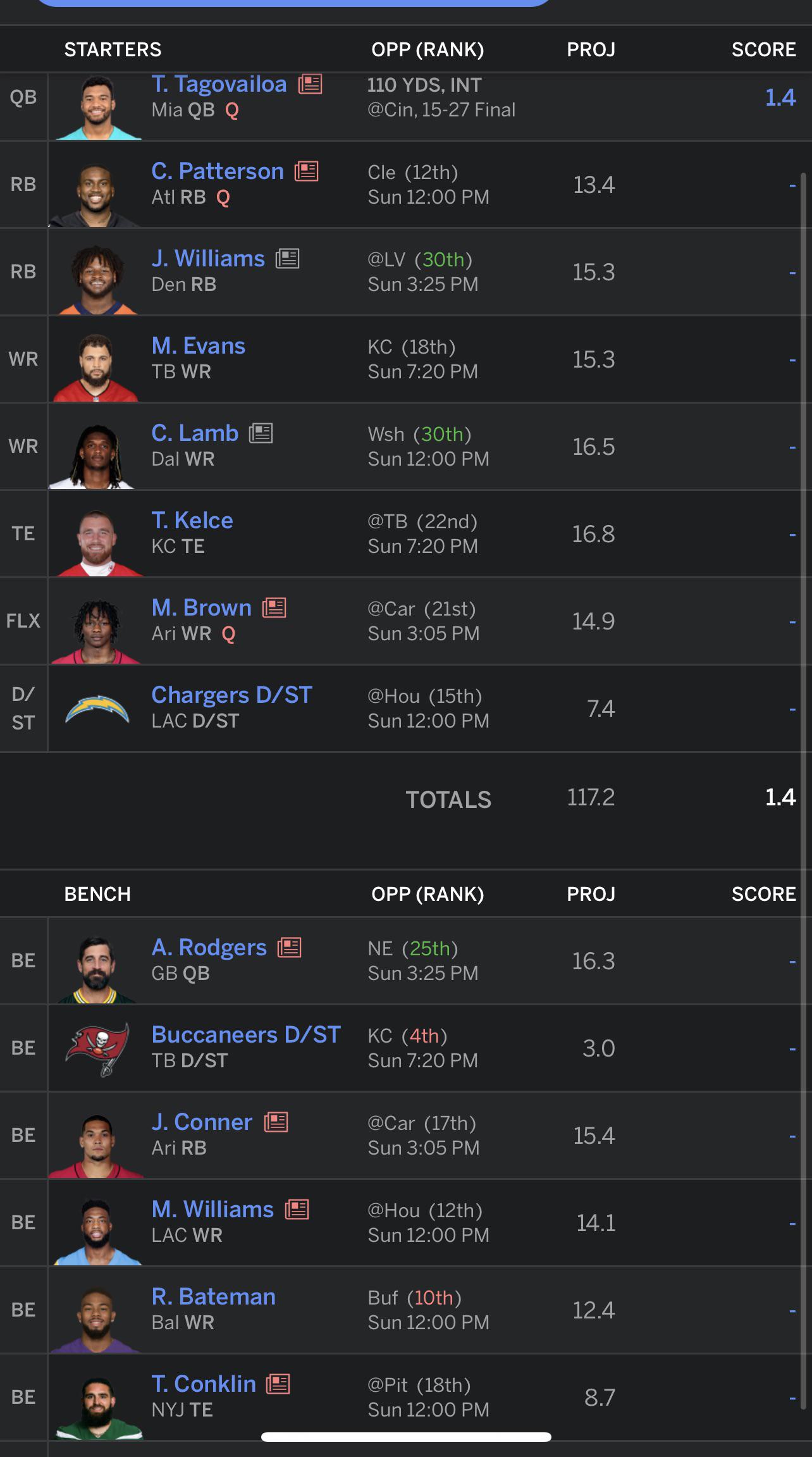Do I trade kelce for a better RB? I have Conklin to replace him r