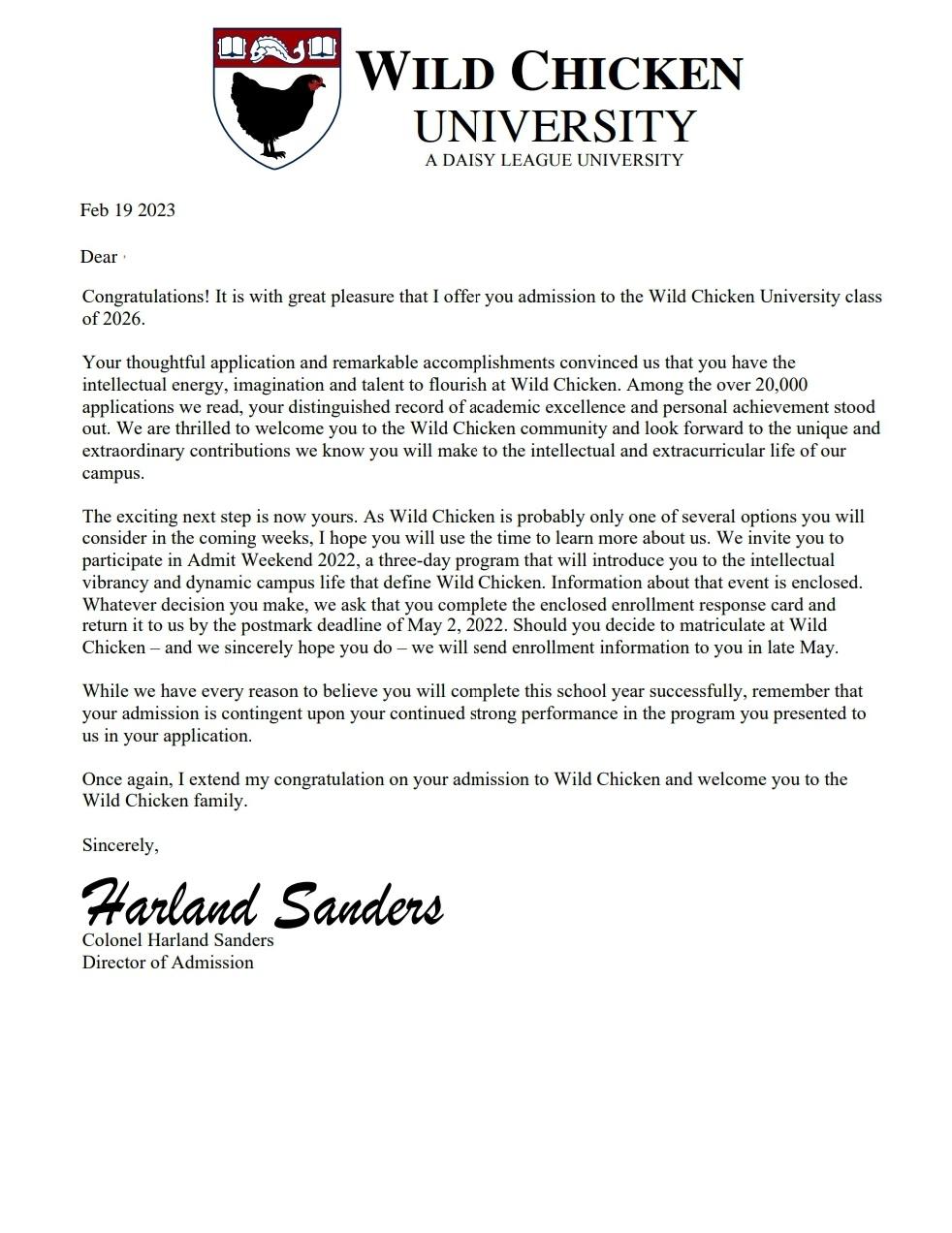 Got acceptance letter from school of my dreams 🤡 r/ApplyingToCollege