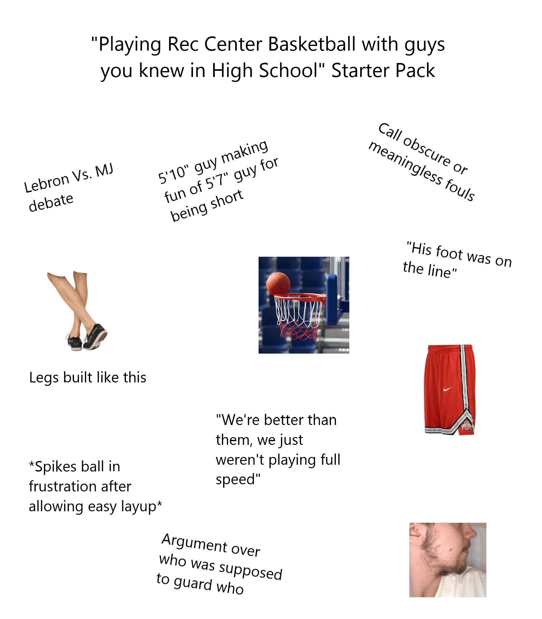 Playing Rec Center Basketball with guys you knew in High School r